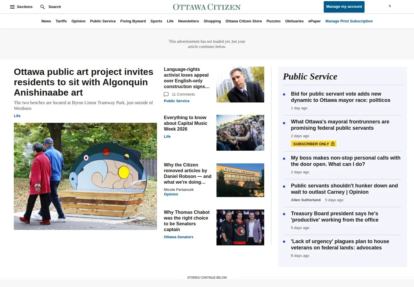 Screenshot of ottawacitizen.com