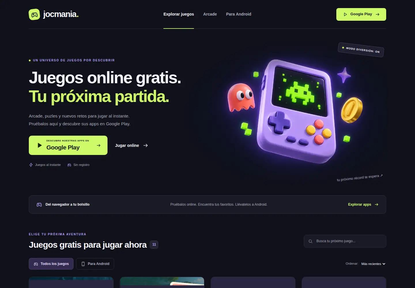 Screenshot of jocmania.com