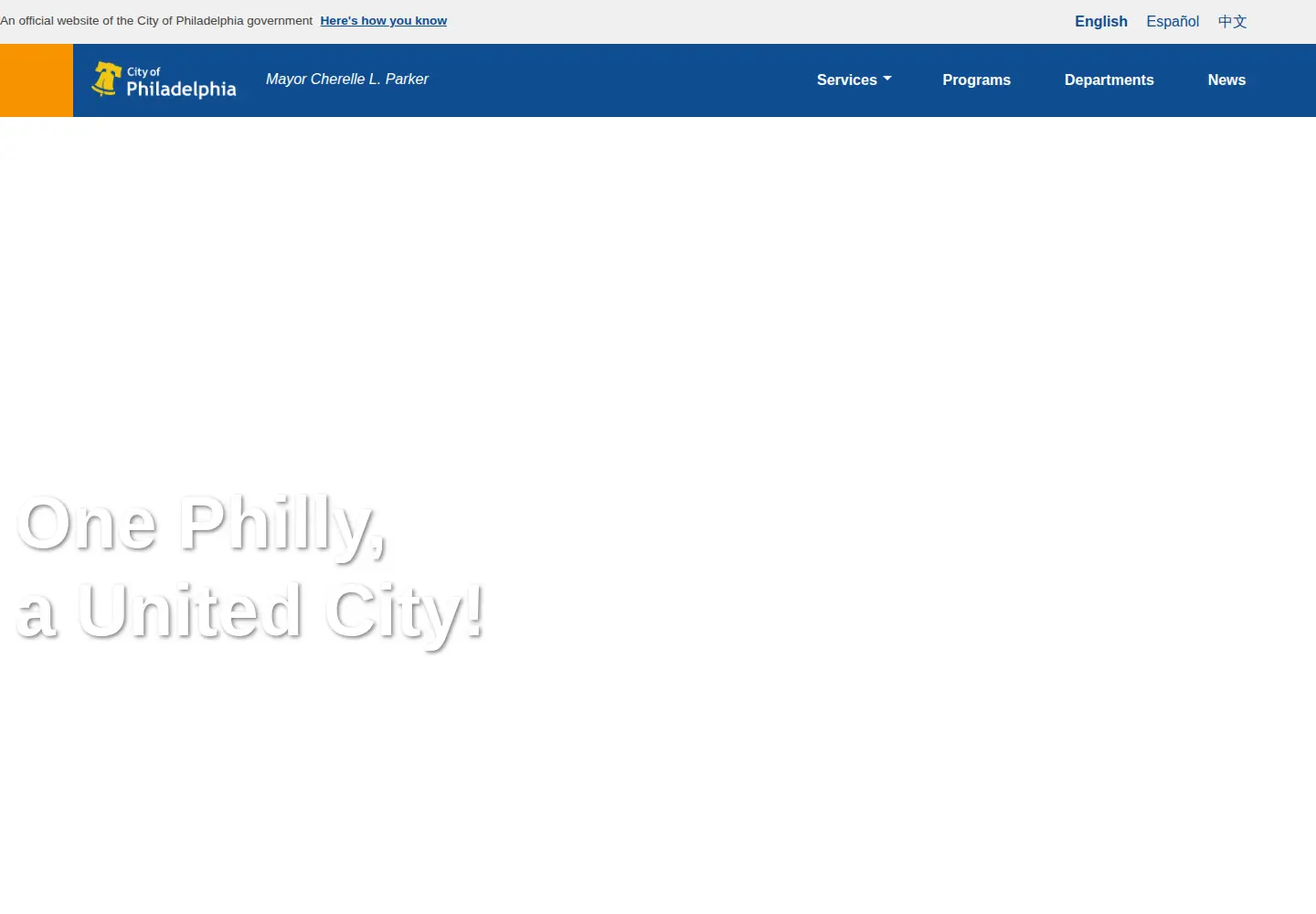 Screenshot of phila.gov