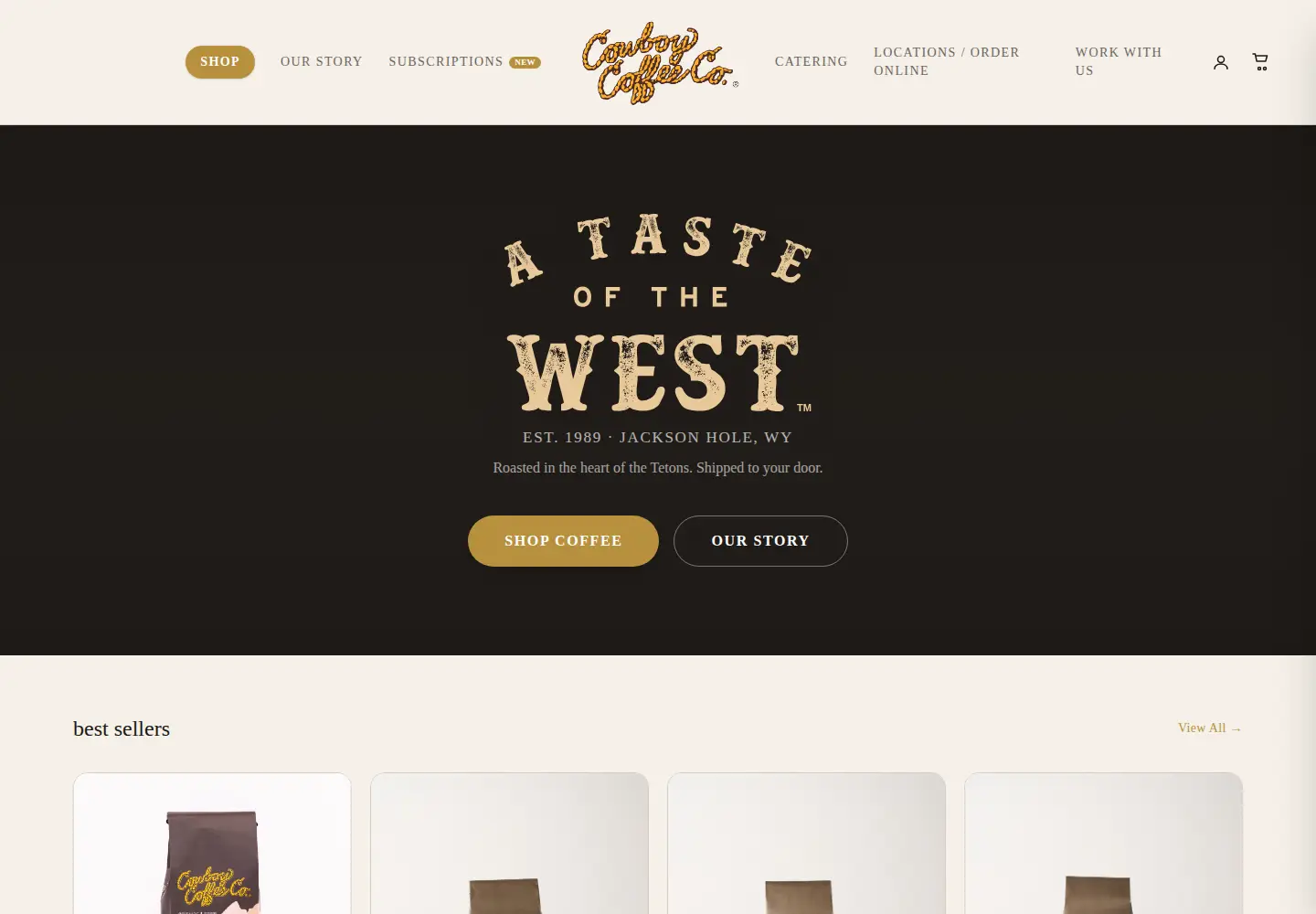 Captured homepage of cowboycoffee.com in the current scan