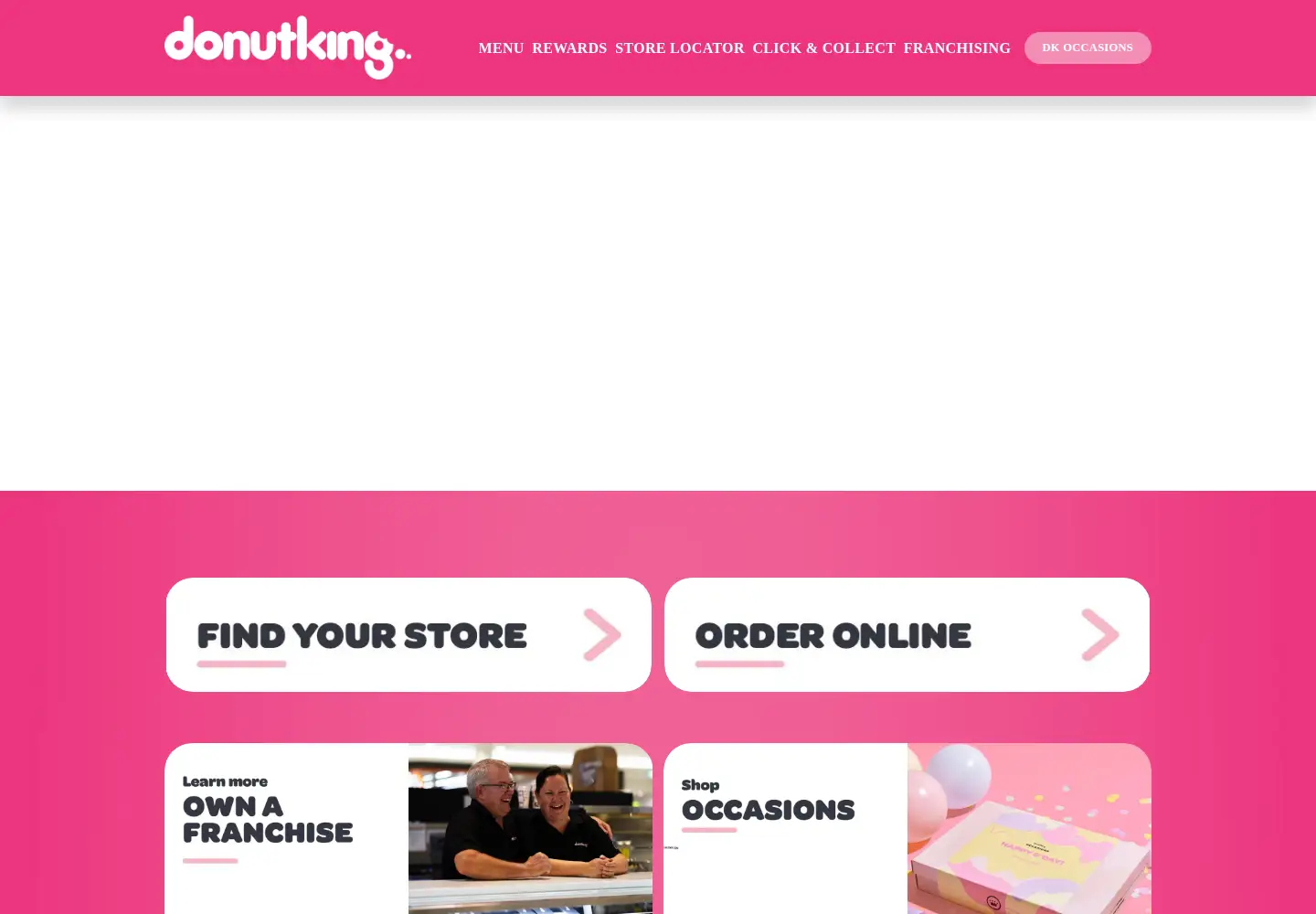Captured homepage of donutking.com.au in the current scan