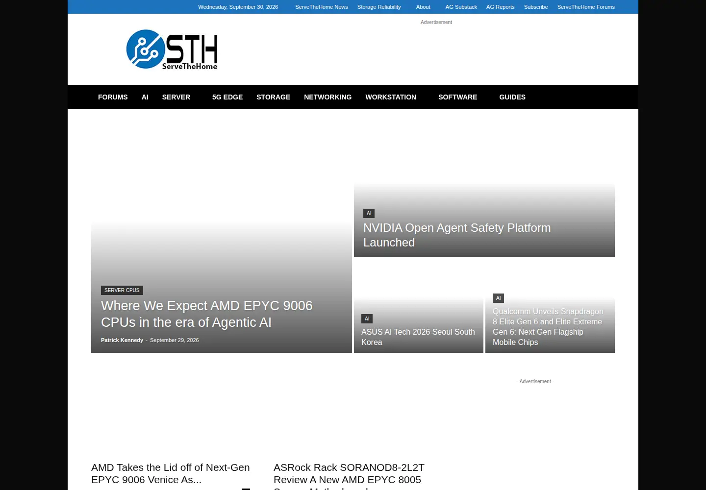 Screenshot of servethehome.com