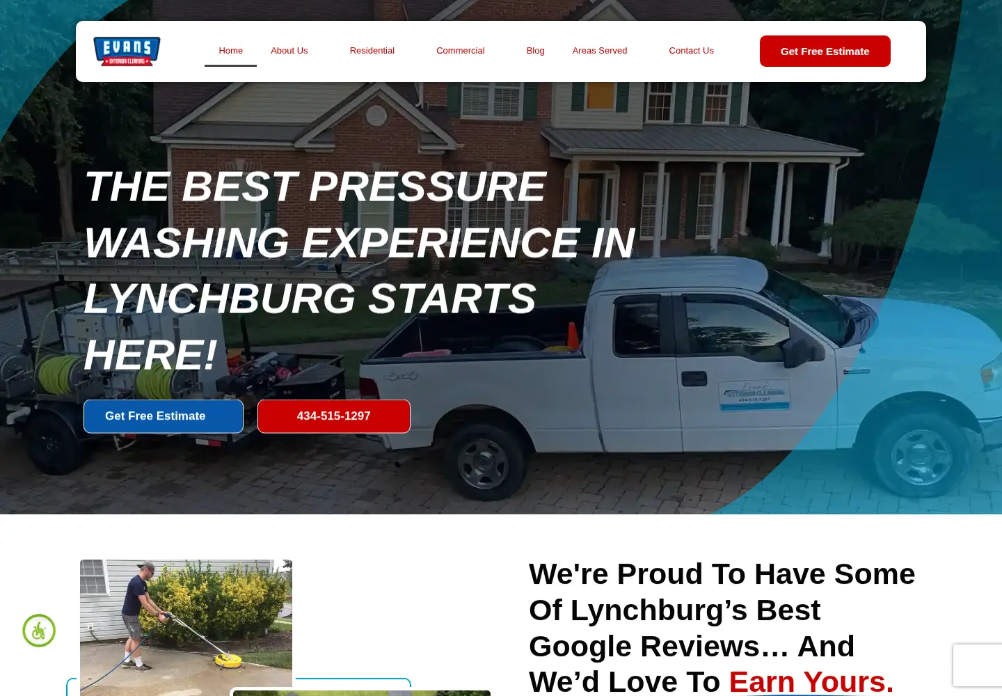 Screenshot of evansexteriorcleaning.com