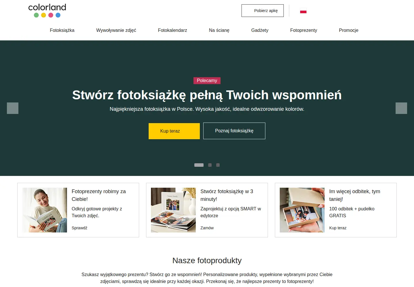 Captured homepage of colorland.pl in the current scan