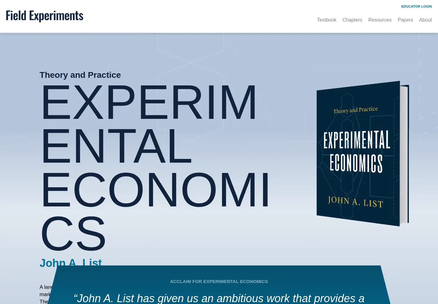 Screenshot of fieldexperiments.com