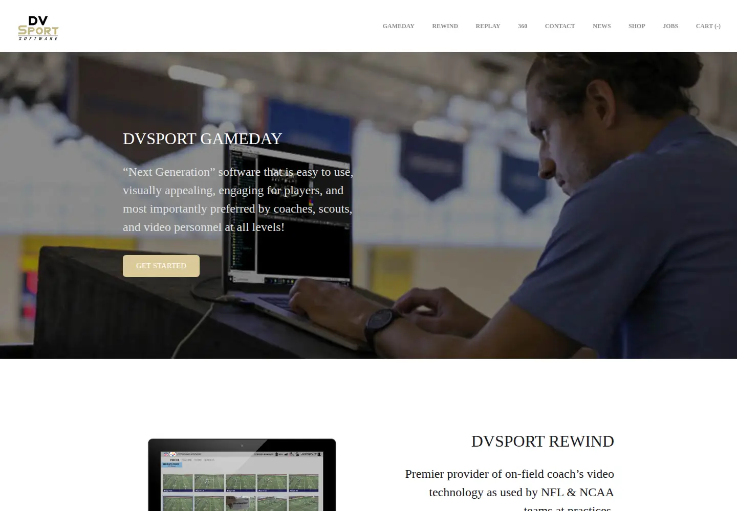 Captured homepage of dvsport.com in the current scan