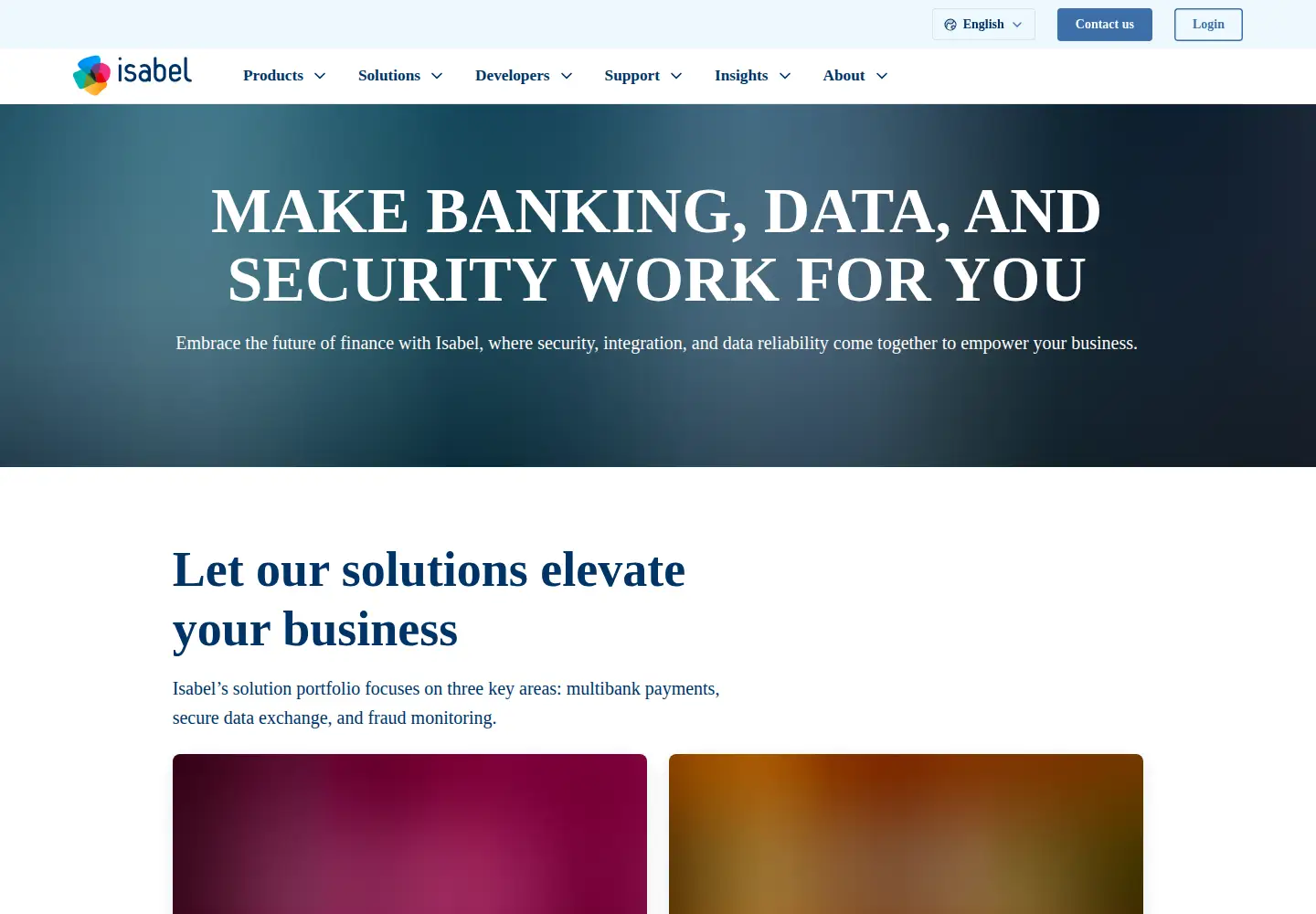 Captured homepage of isabelgroup.eu in the current scan