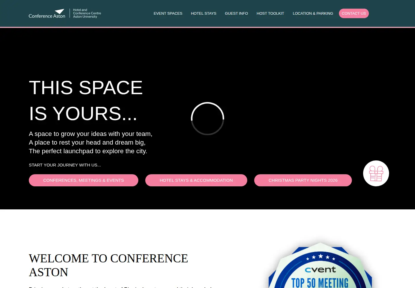 Captured homepage of conferenceaston.co.uk in the current scan