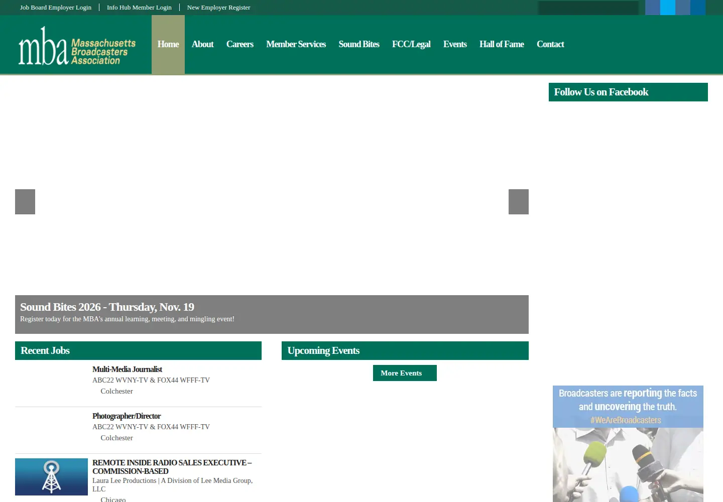 Screenshot of massbroadcasters.org