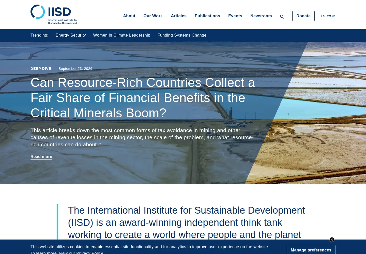 Screenshot of iisd.org