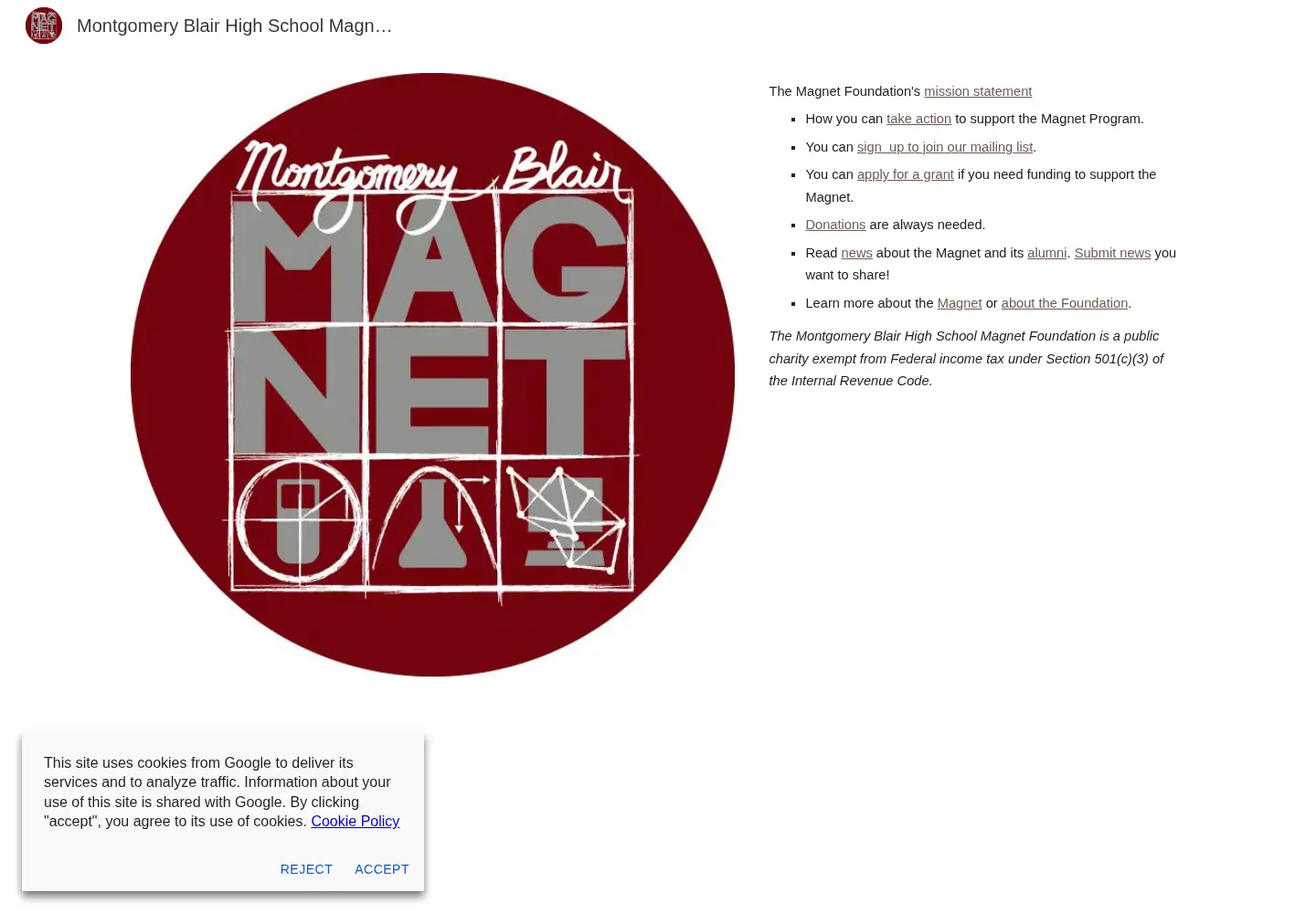 Screenshot of mbhsmagnet.org