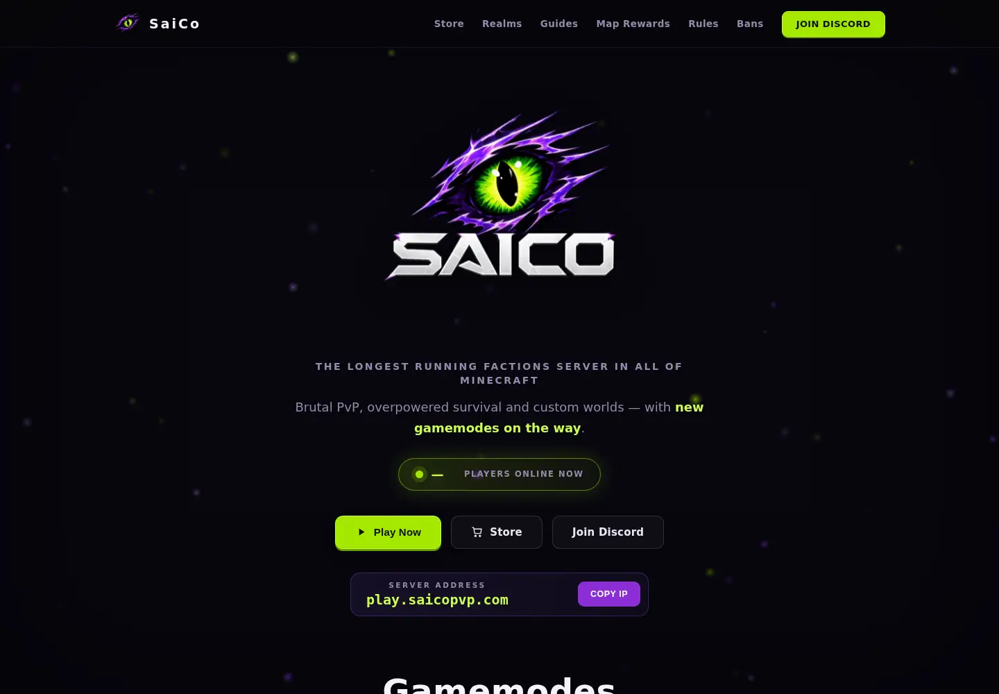 Screenshot of saicopvp.com