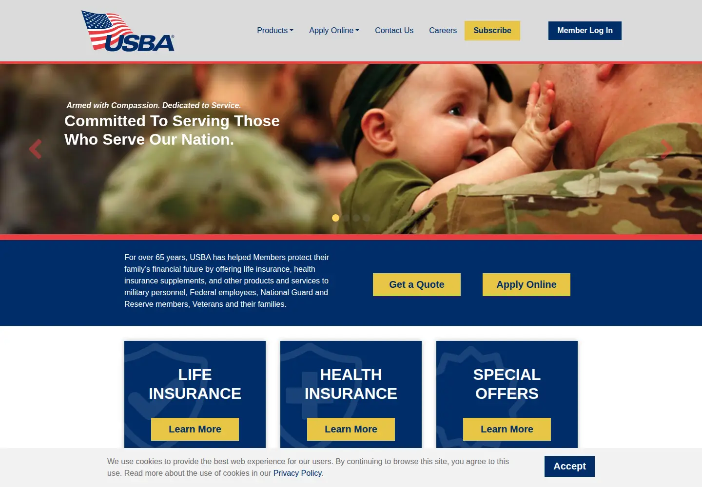Screenshot of usba.com