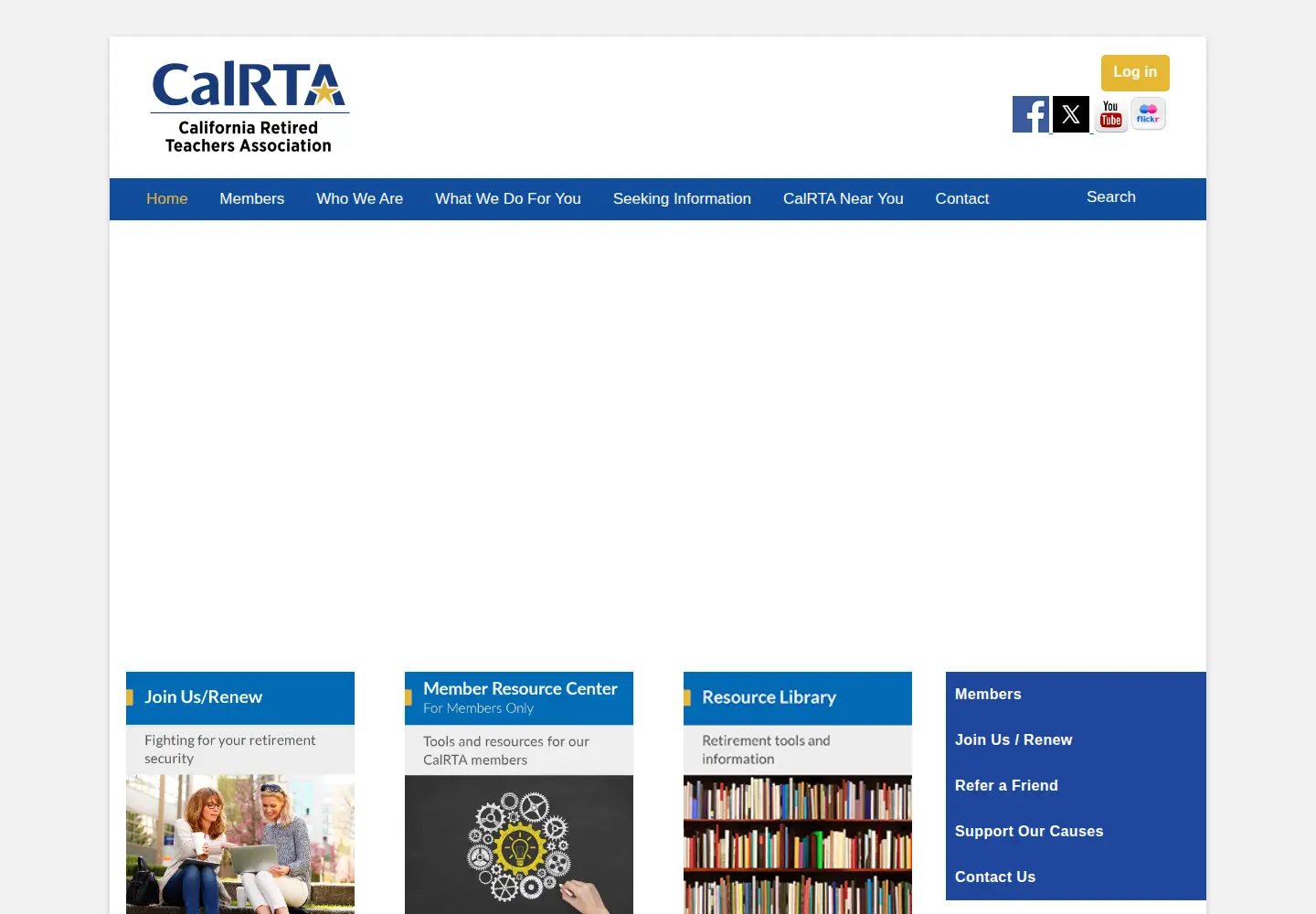 Captured homepage of calrta.org in the current scan