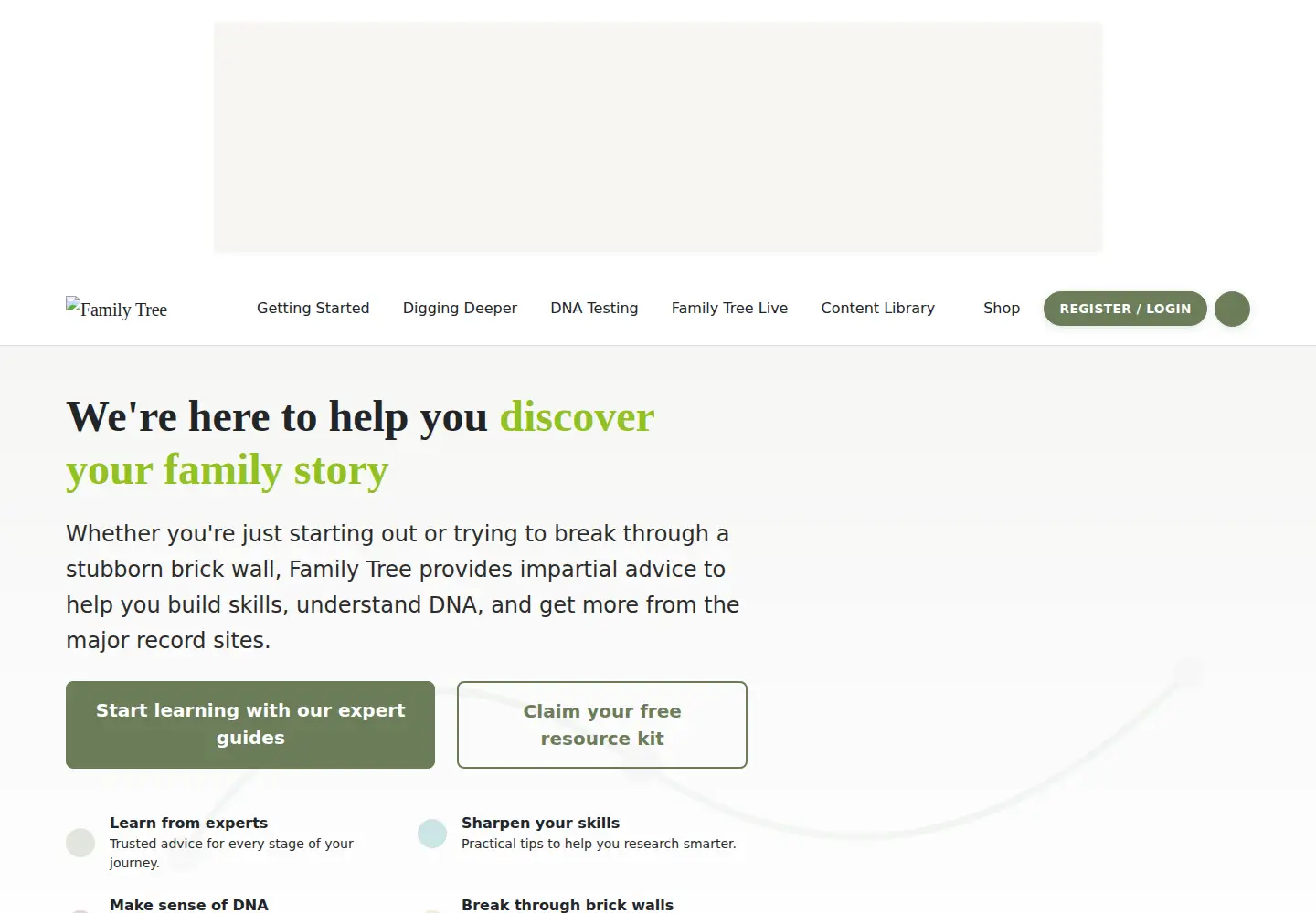 Captured homepage of family-tree.co.uk in the current scan