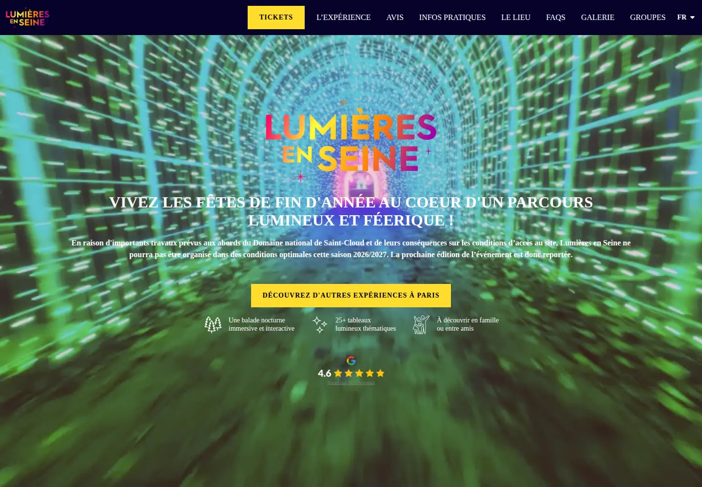 Captured homepage of lumieresenseine.com in the current scan