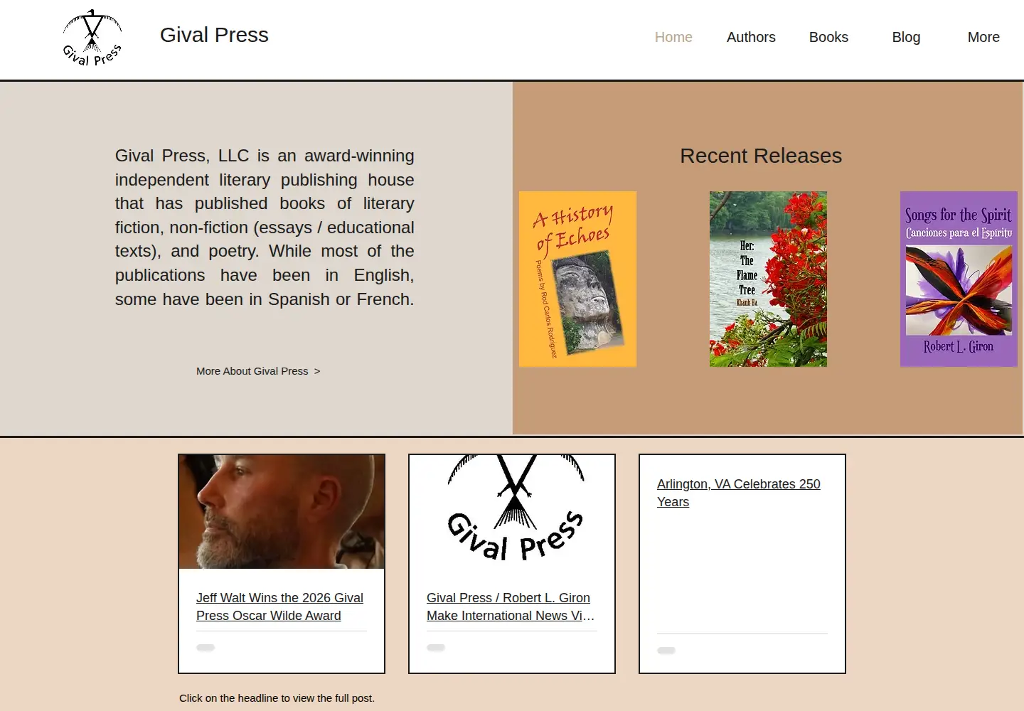 Captured homepage of givalpress.com in the current scan