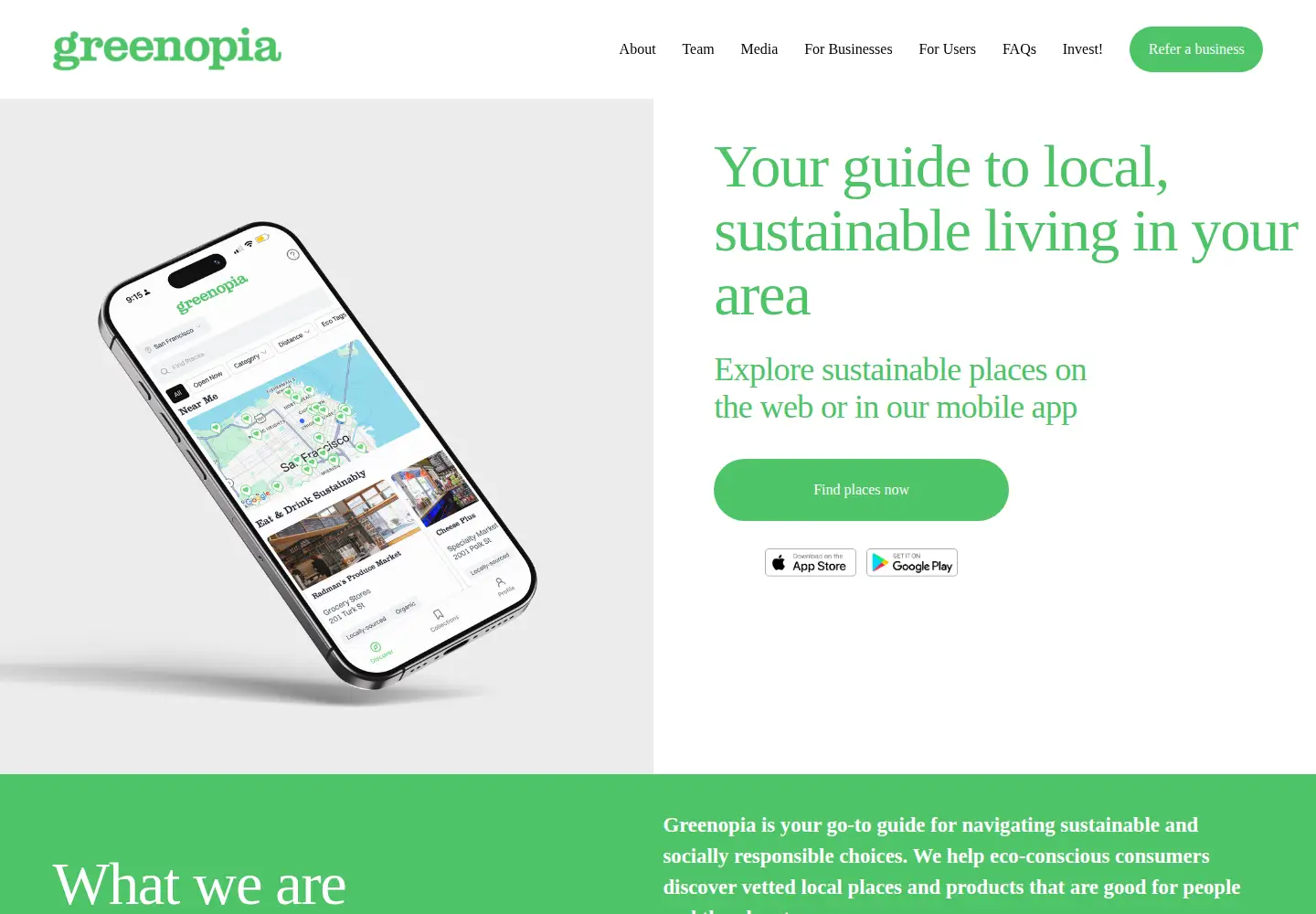 Captured homepage of greenopia.com in the current scan