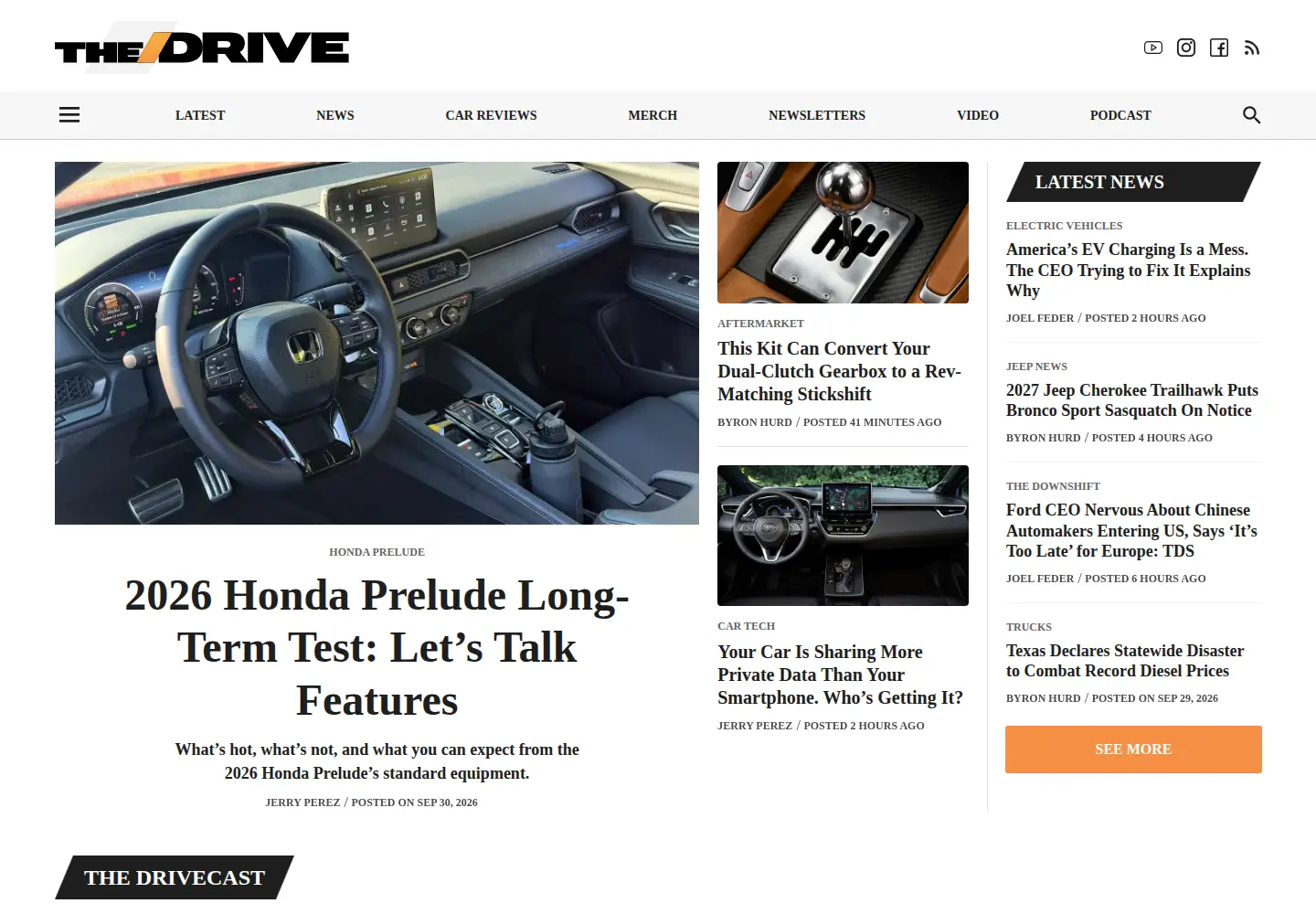 Screenshot of thedrive.com