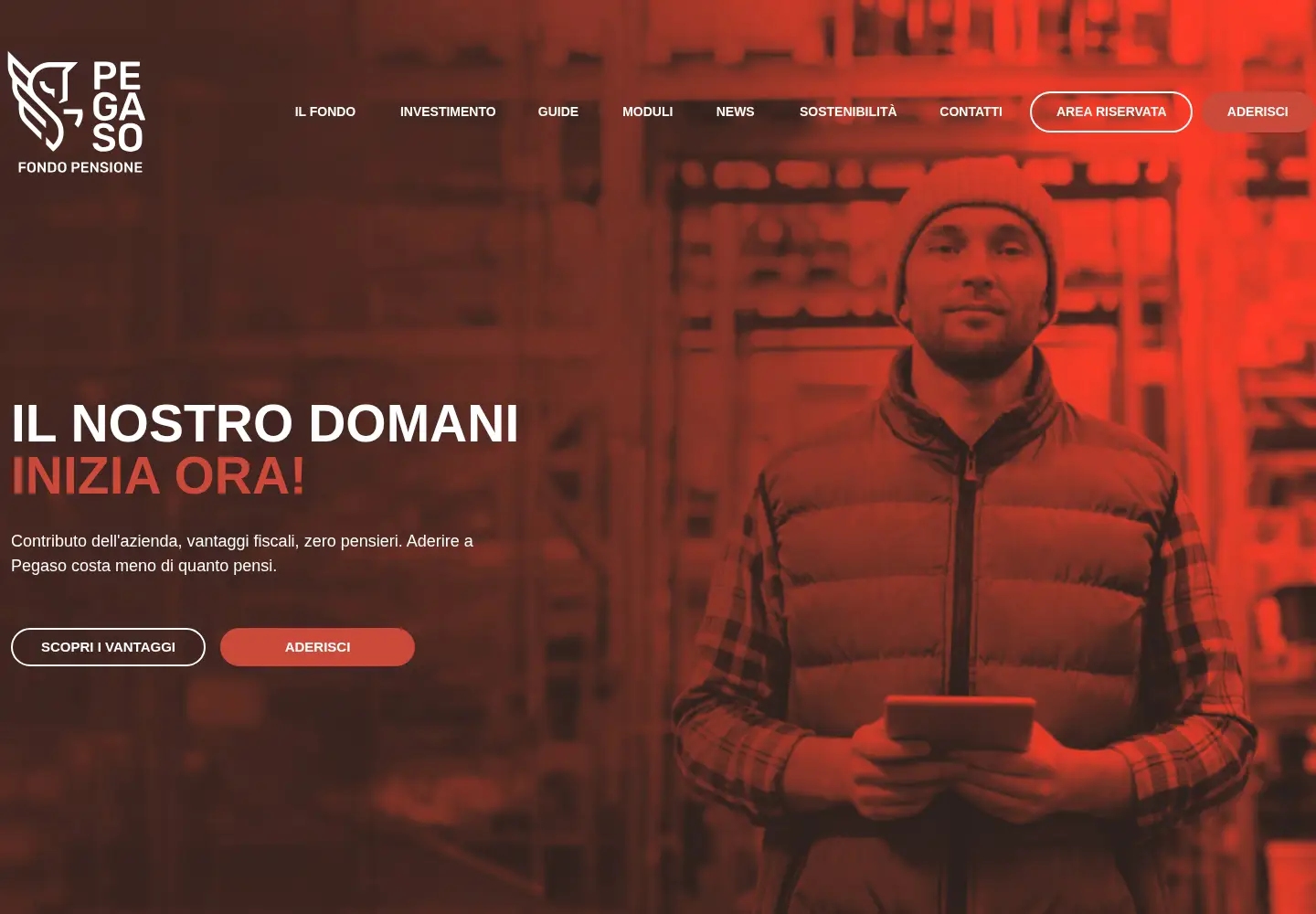 Captured homepage of fondopegaso.it in the current scan