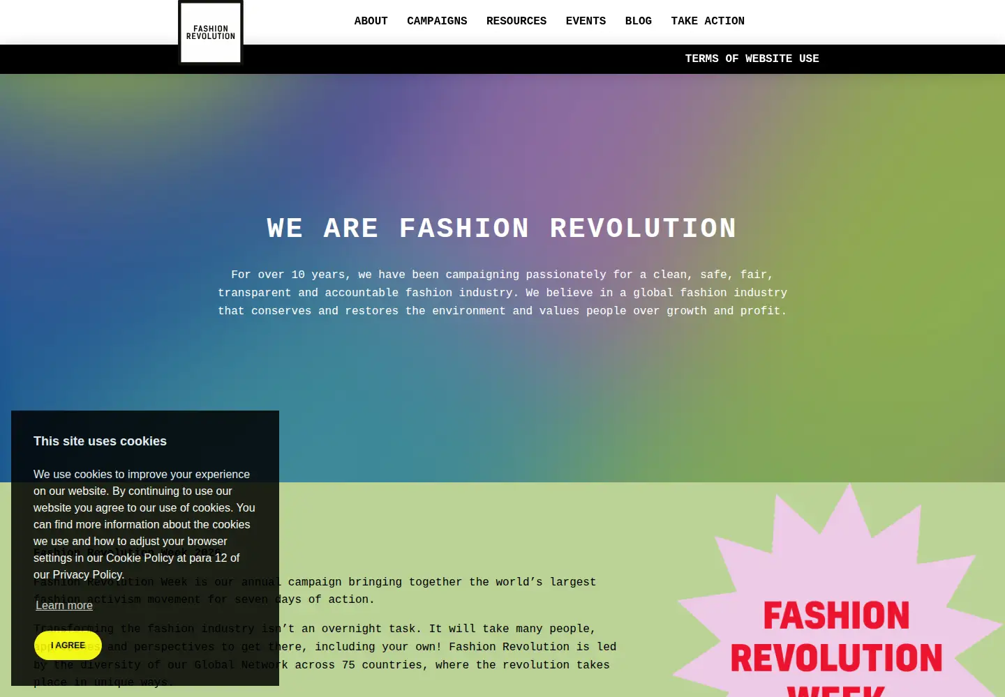 Screenshot of fashionrevolution.org