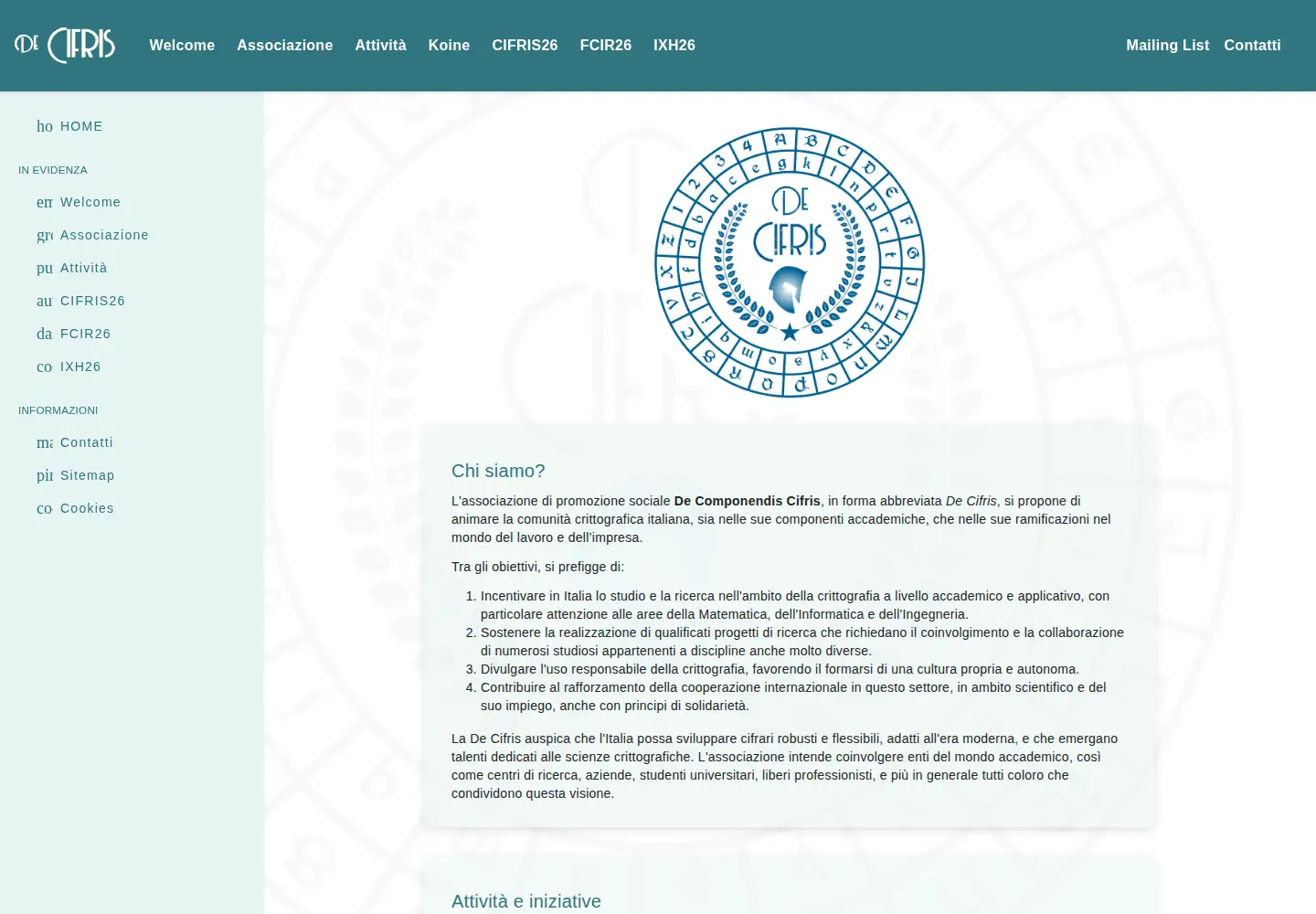 Captured homepage of decifris.it in the current scan
