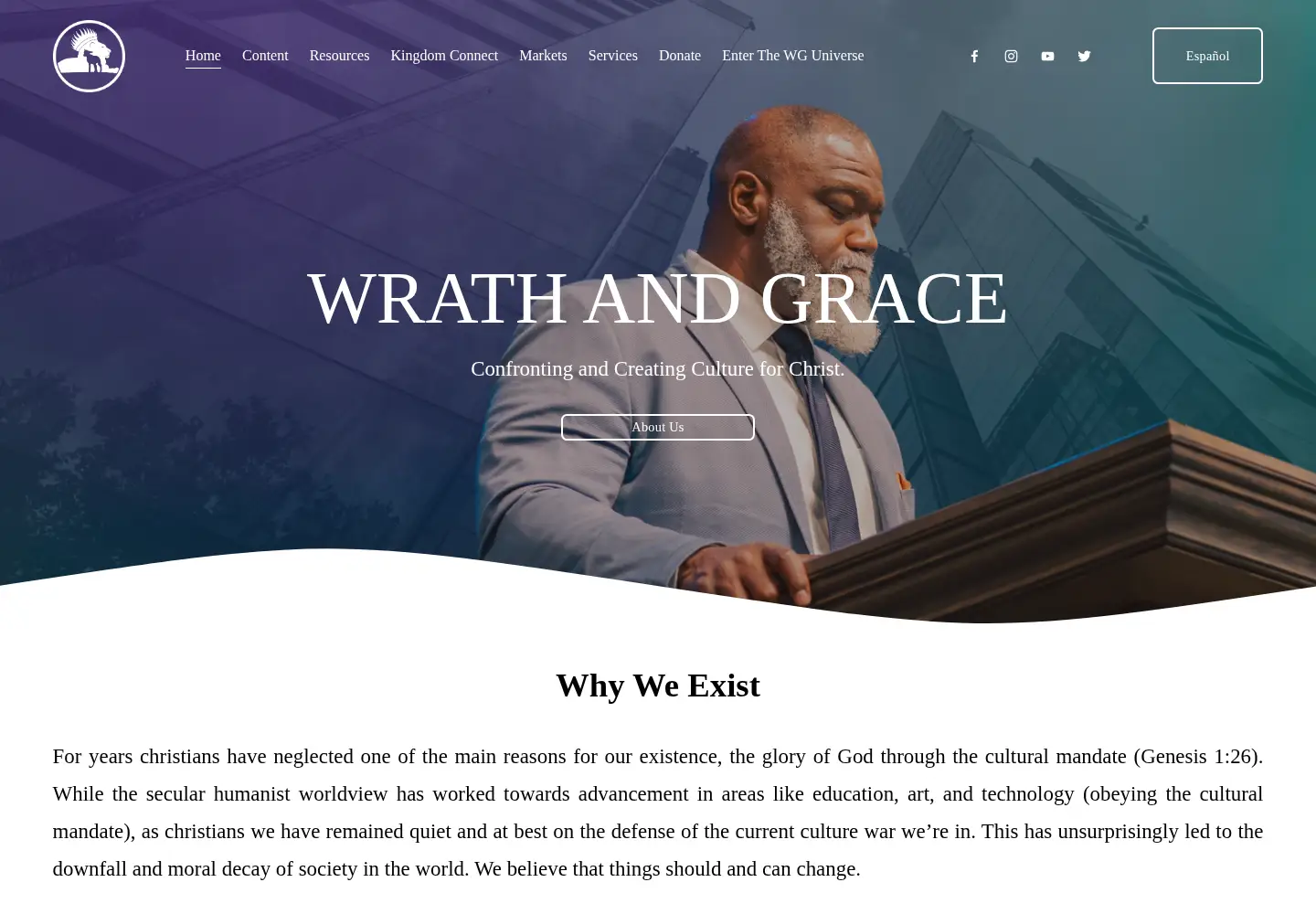 Screenshot of wrathandgrace.com
