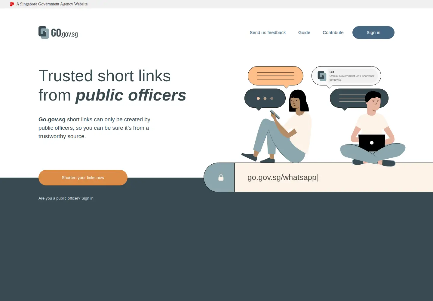 Screenshot of go.gov.sg