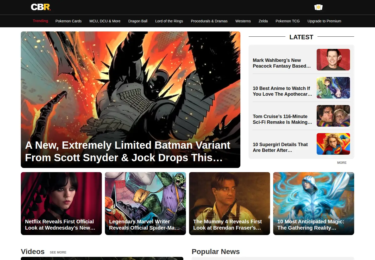 Screenshot of cbr.com