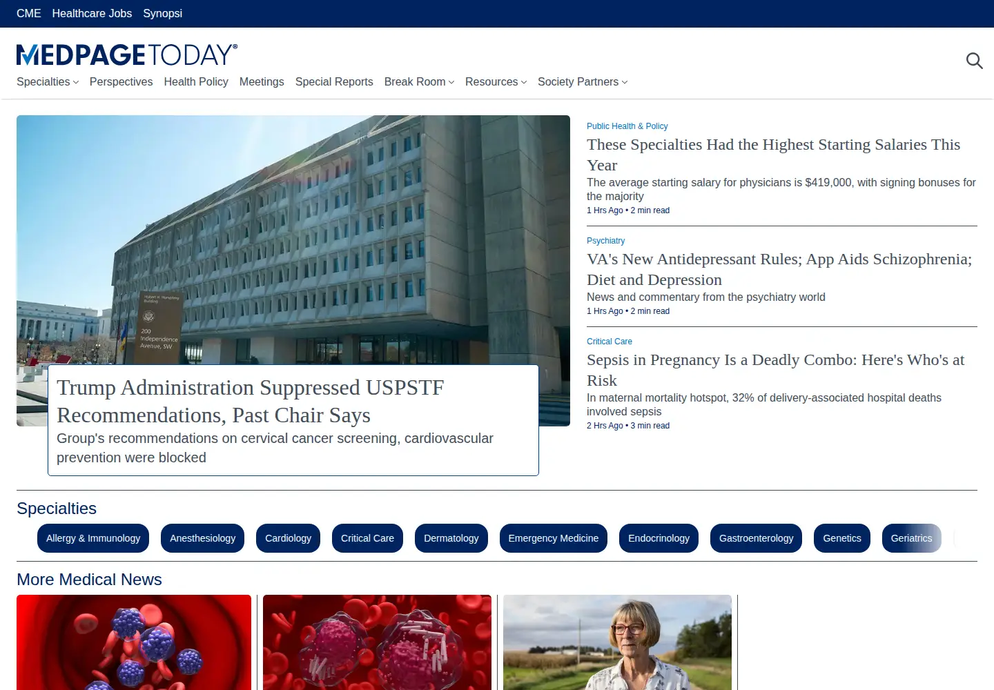 Screenshot of medpagetoday.com