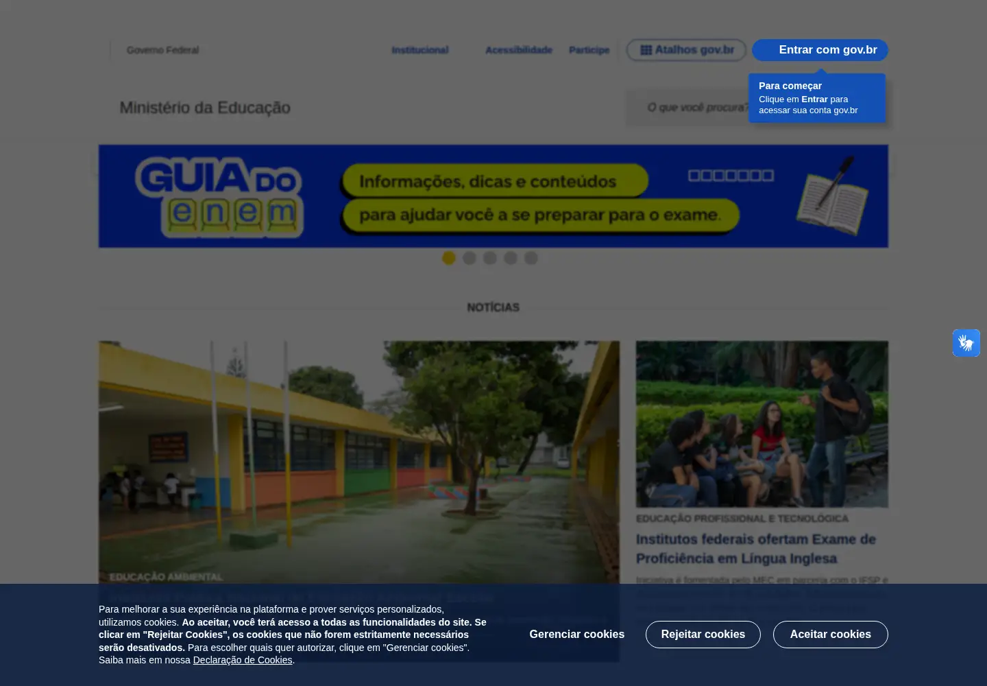Screenshot of mec.gov.br