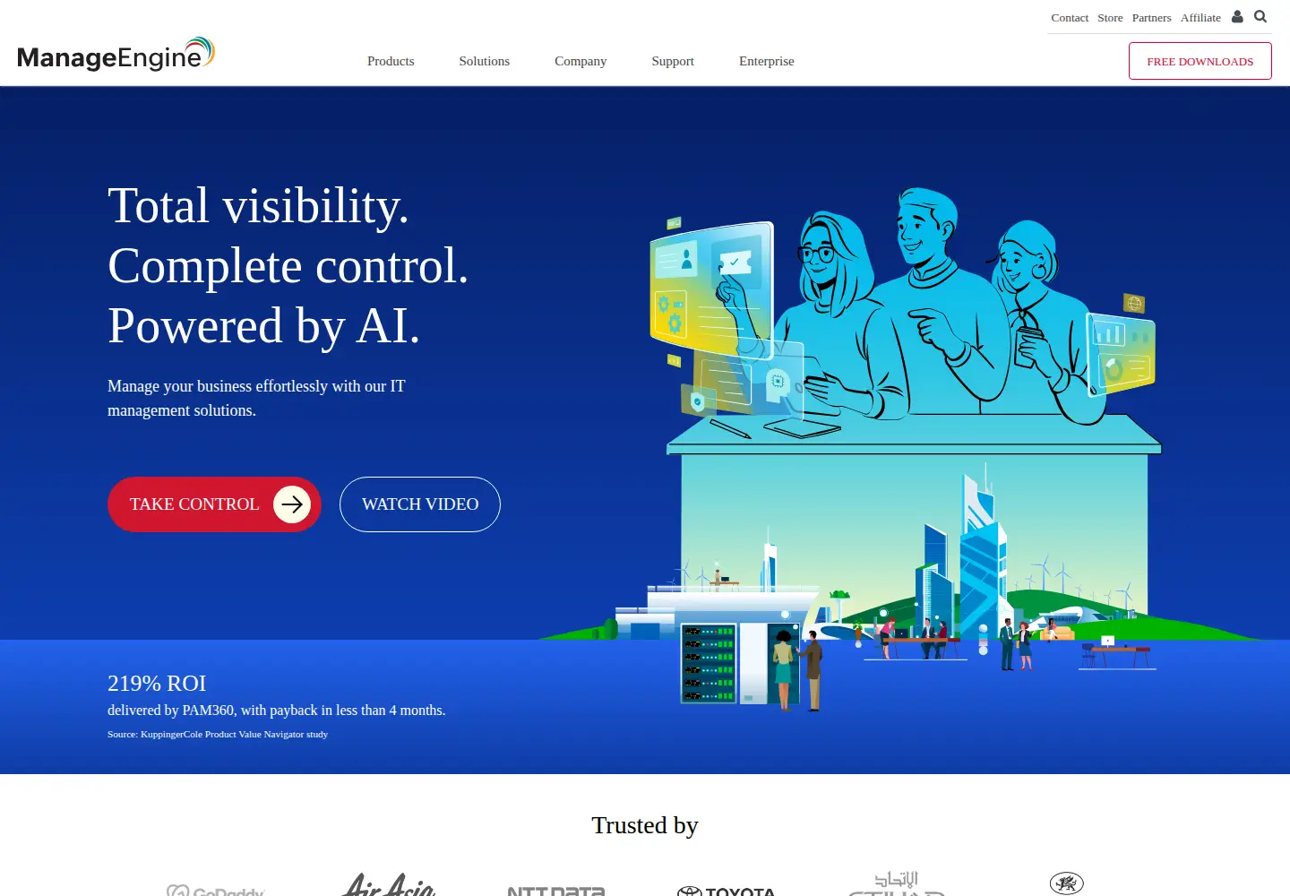 Screenshot of manageengine.com