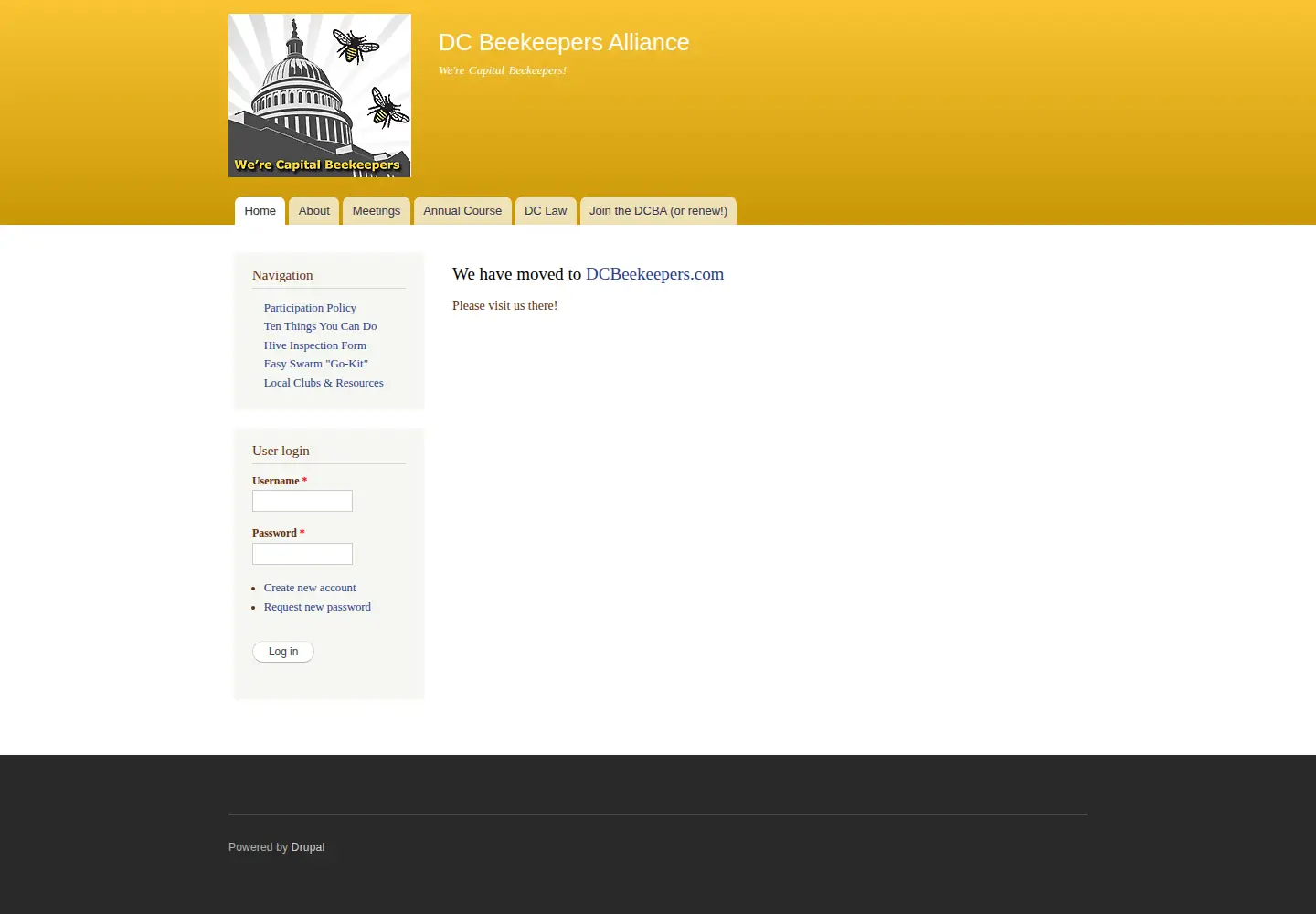 Captured homepage of dcbeekeepers.org in the current scan