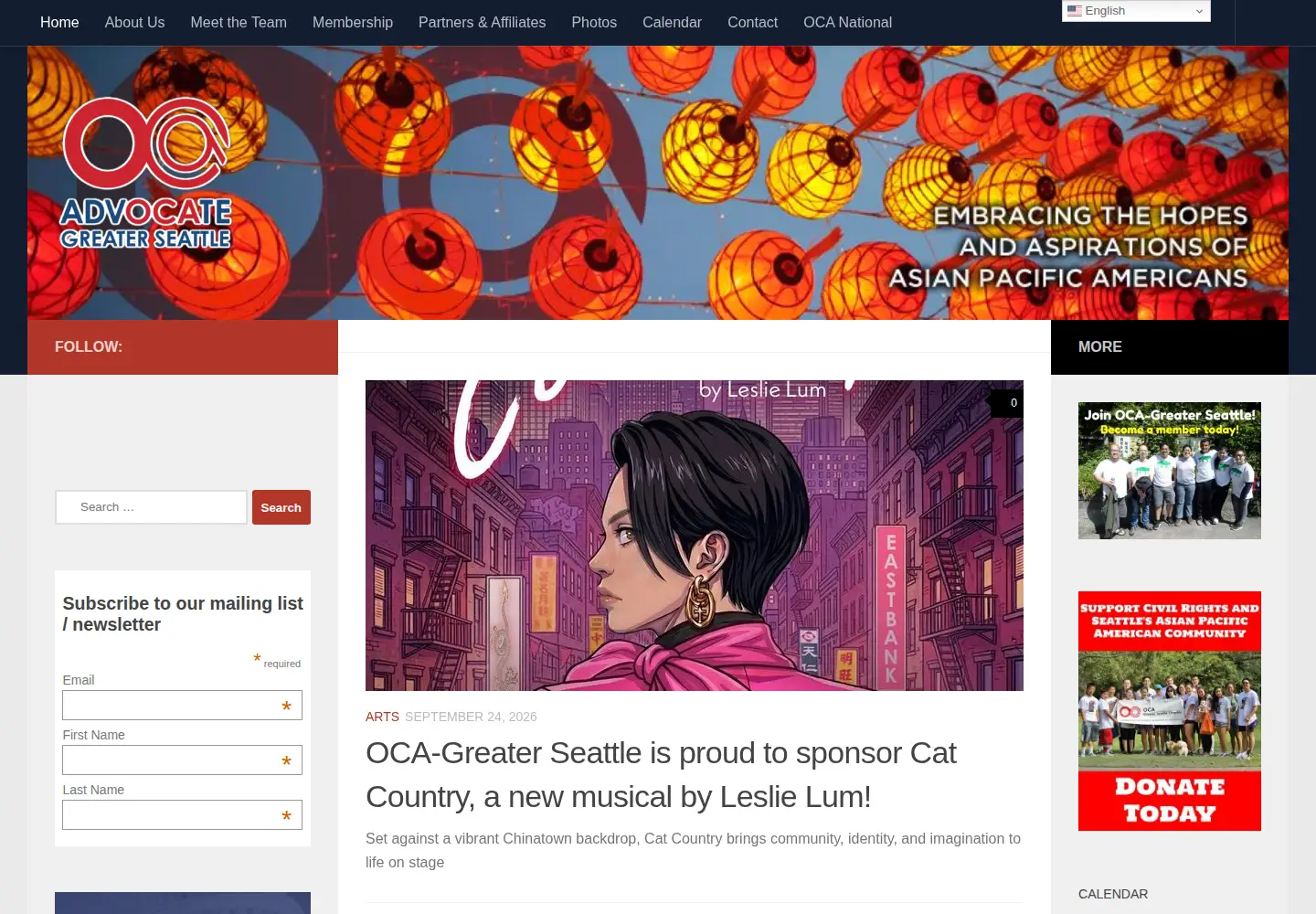 Screenshot of ocaseattle.org