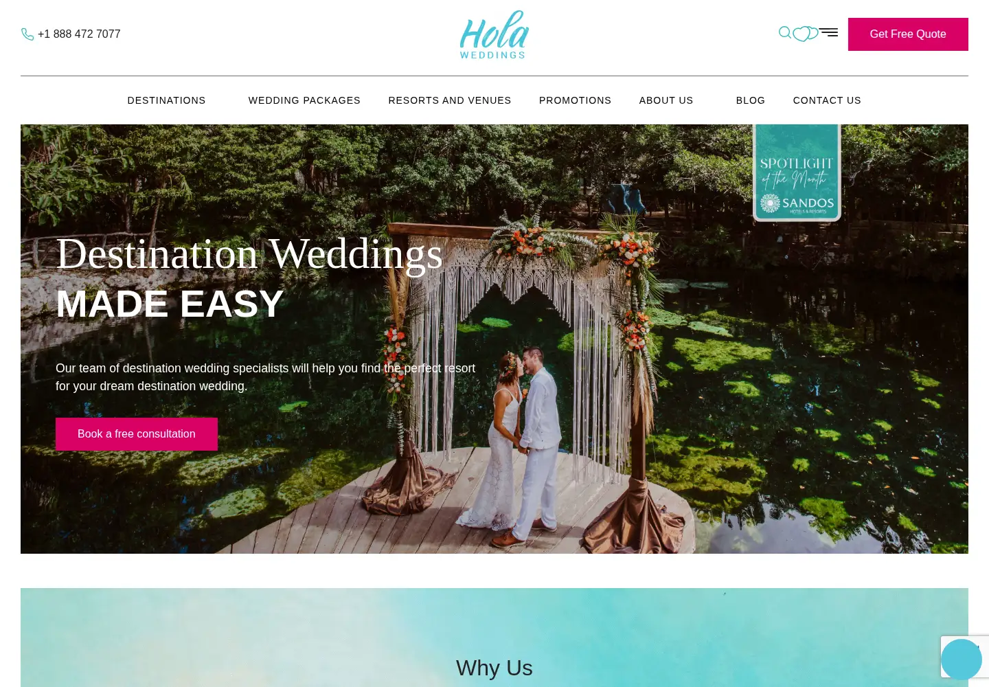 Screenshot of holaweddings.com