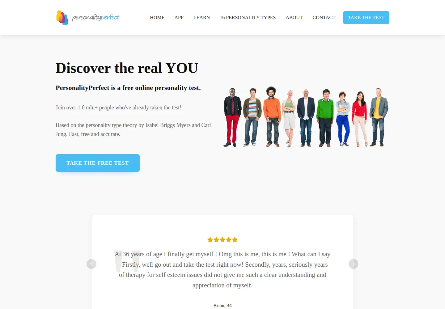 Screenshot of personalityperfect.com