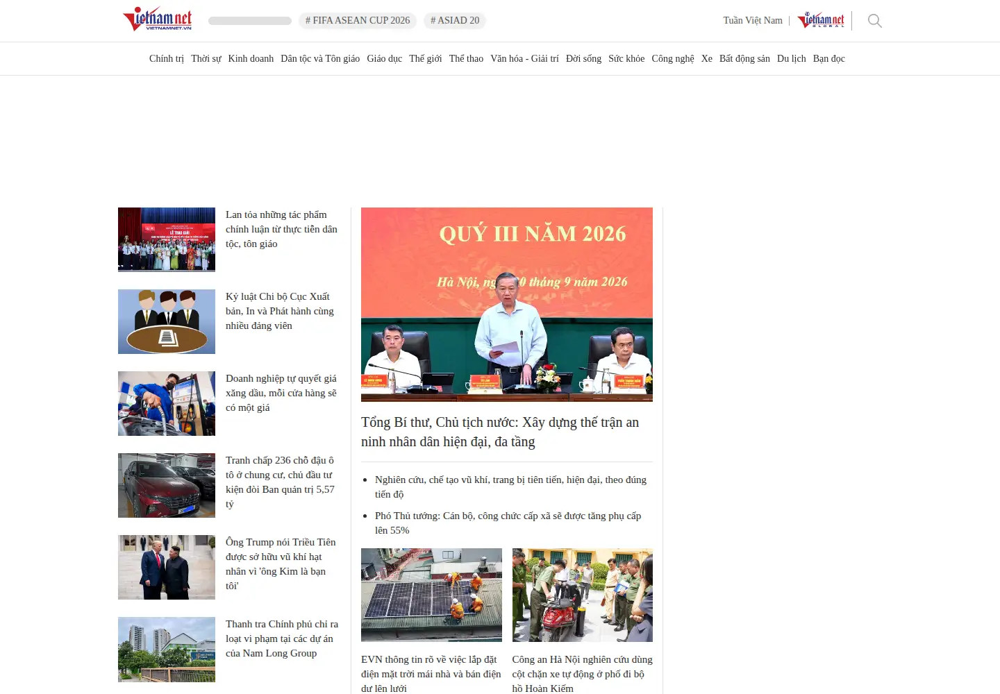 Screenshot of vietnamnet.vn
