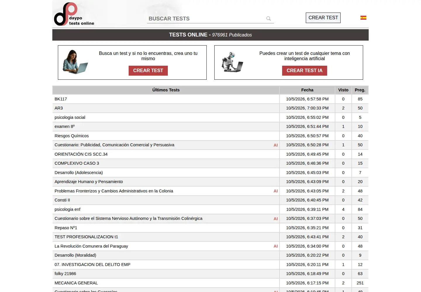 Screenshot of daypo.com