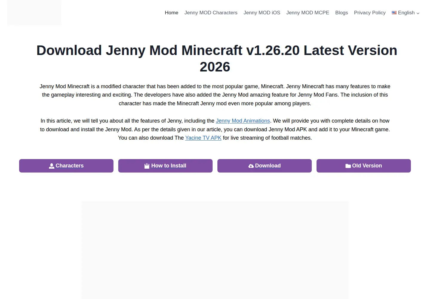 Screenshot of downloadjennymod.com