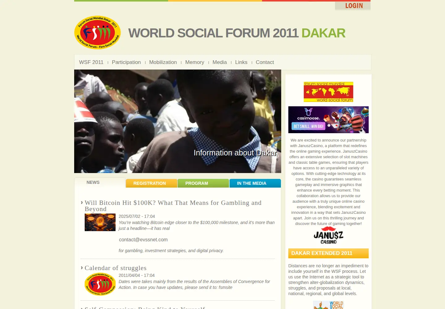 Screenshot of fsm2011.org