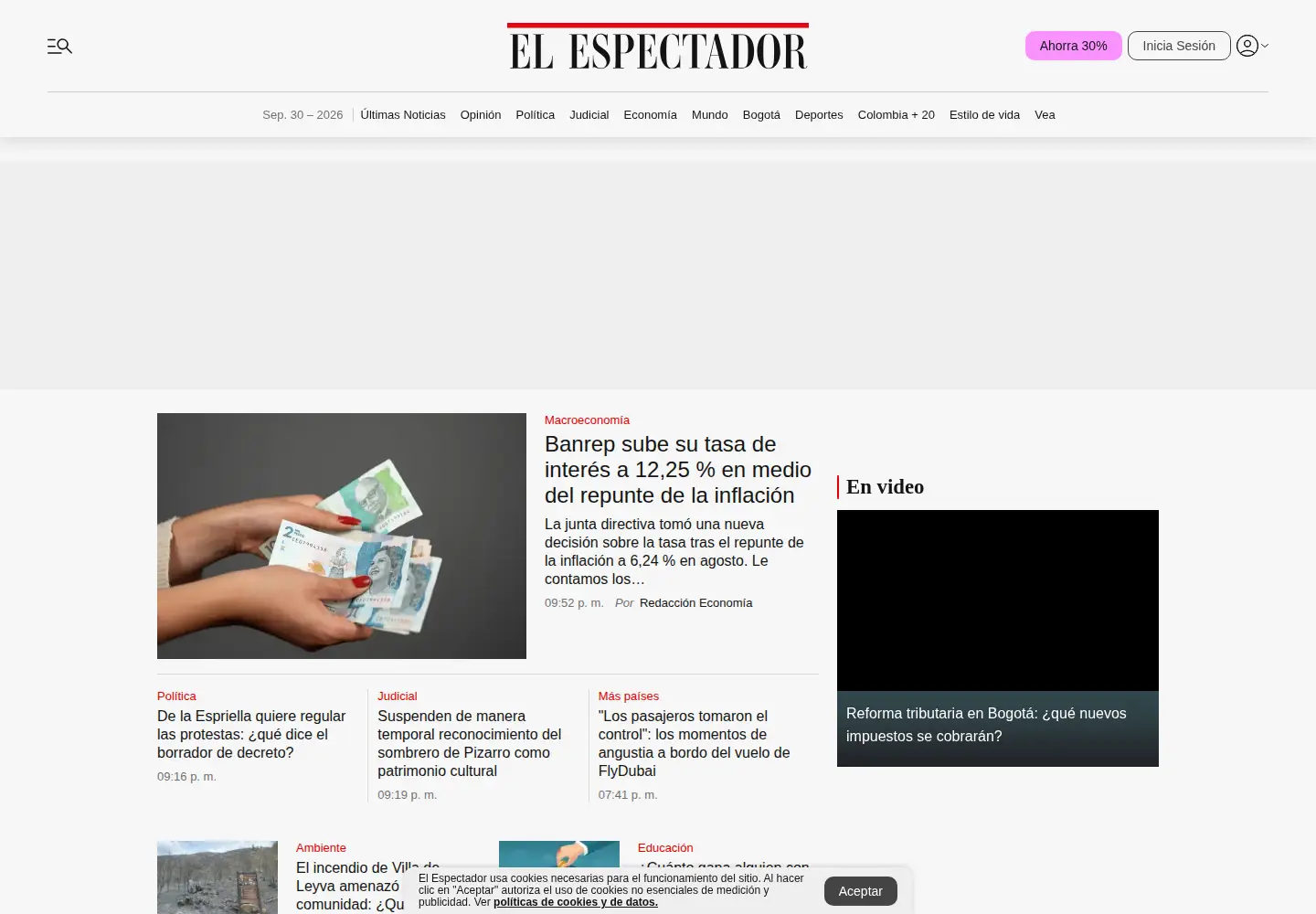 Screenshot of elespectador.com