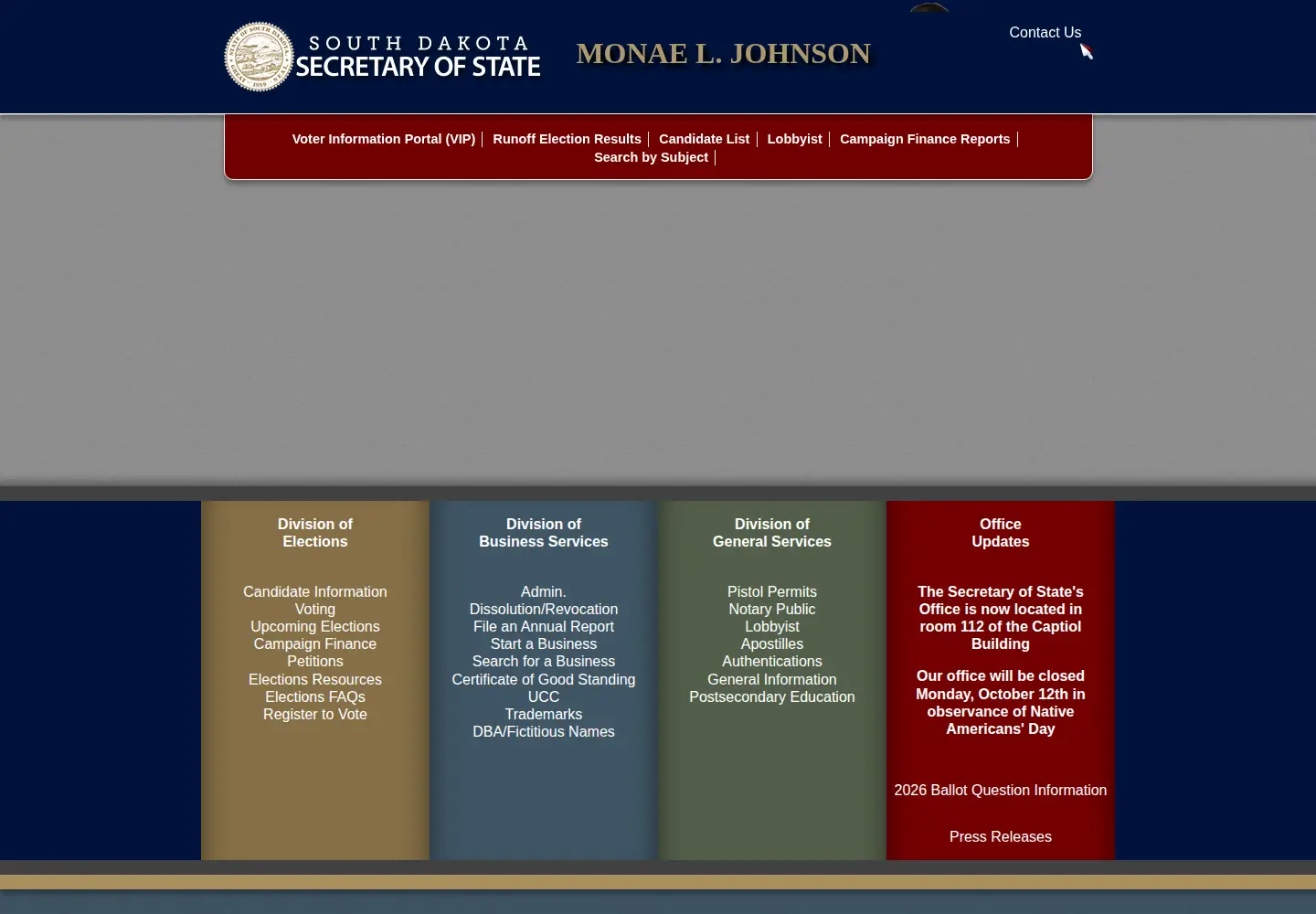 Screenshot of sdsos.gov