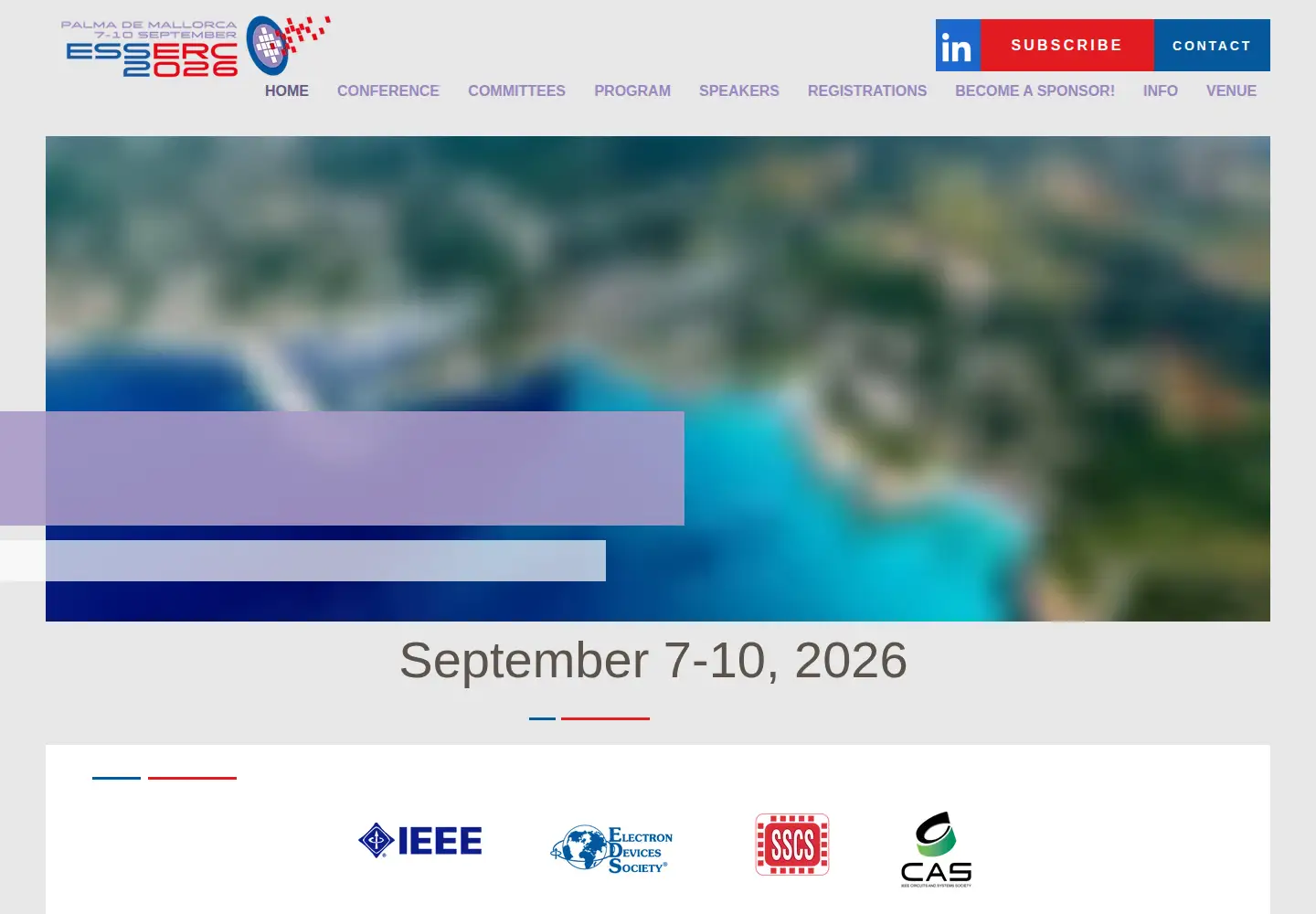 Captured homepage of esserc2026.org in the current scan