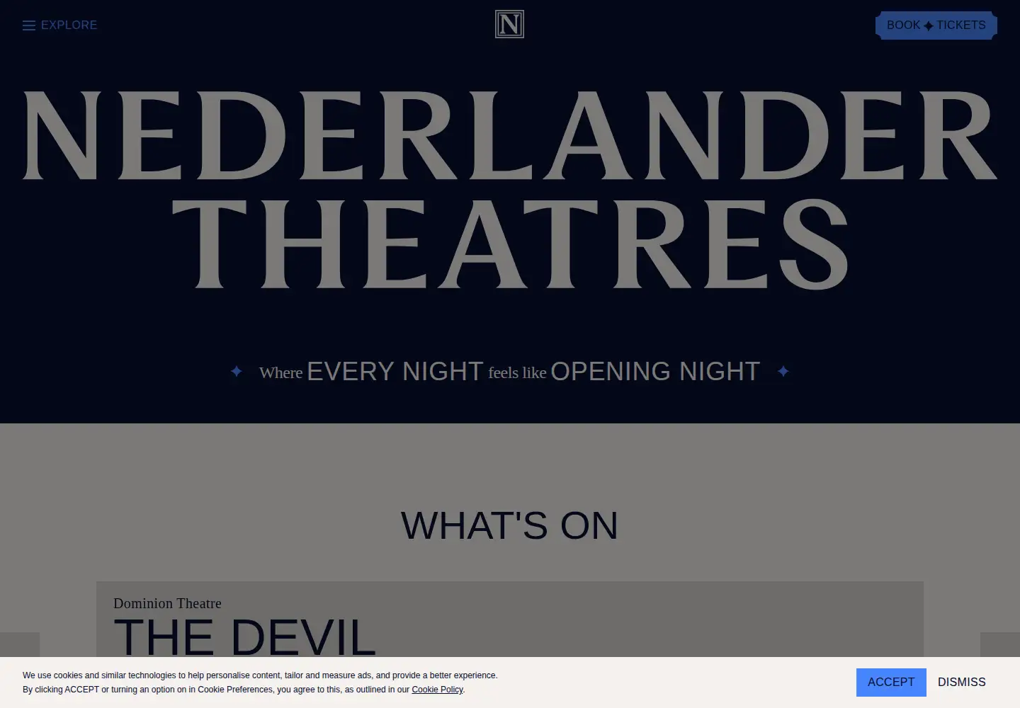 Captured homepage of nederlander.co.uk in the current scan