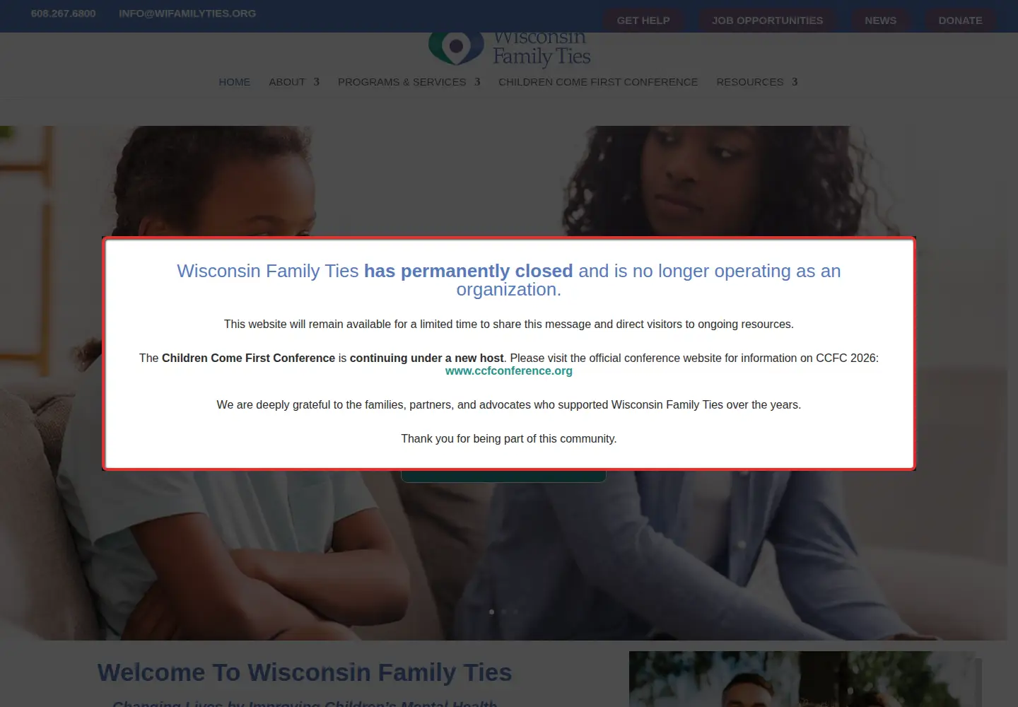 Screenshot of wifamilyties.org