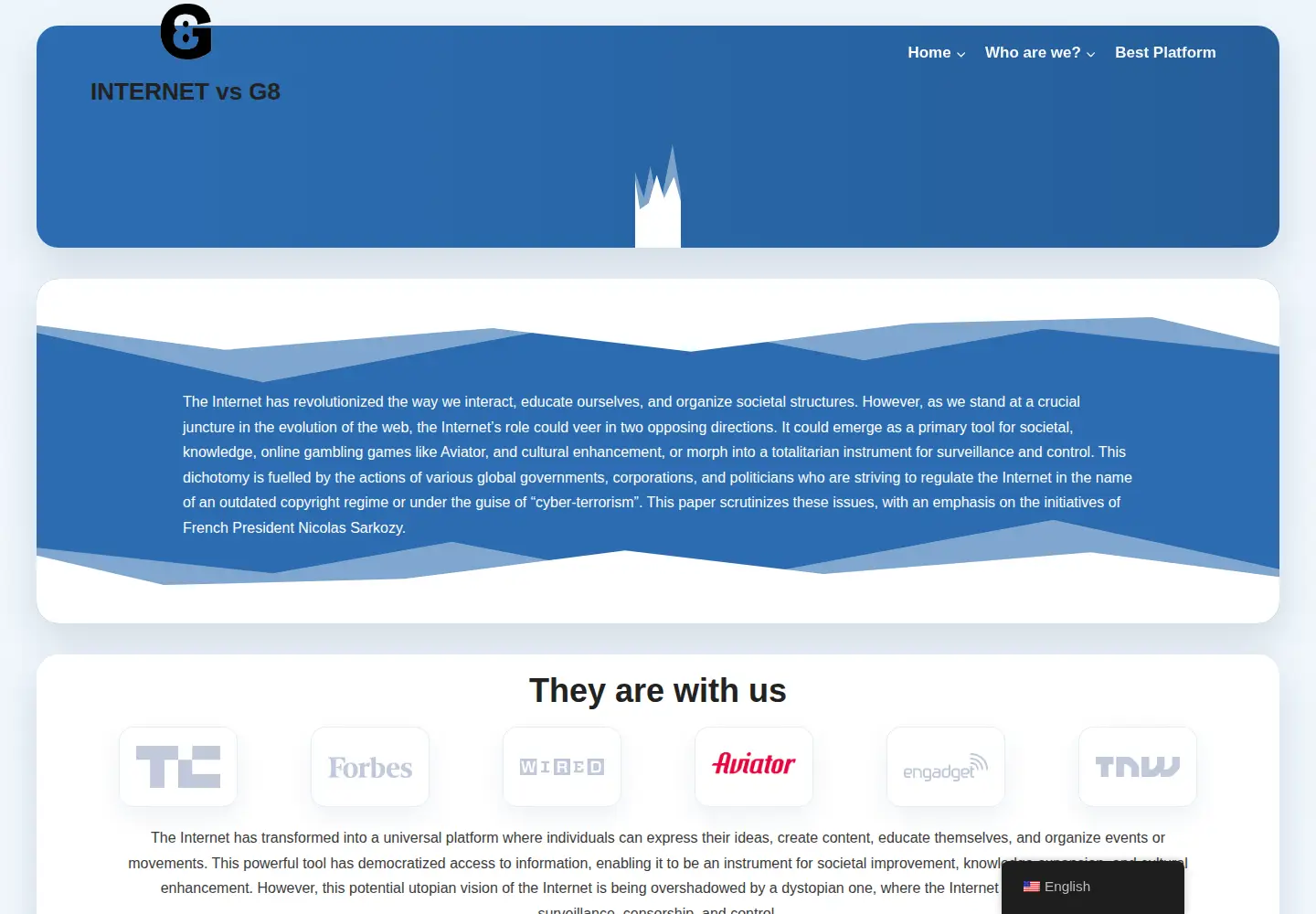 Captured homepage of g8internet.com in the current scan