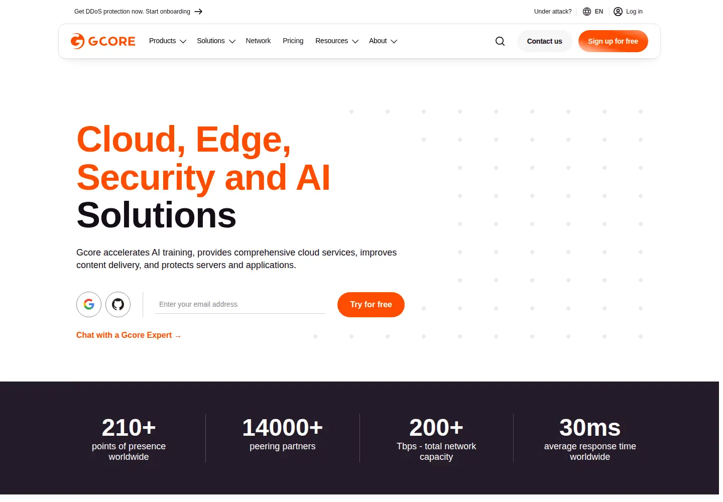 Screenshot of gcore.com
