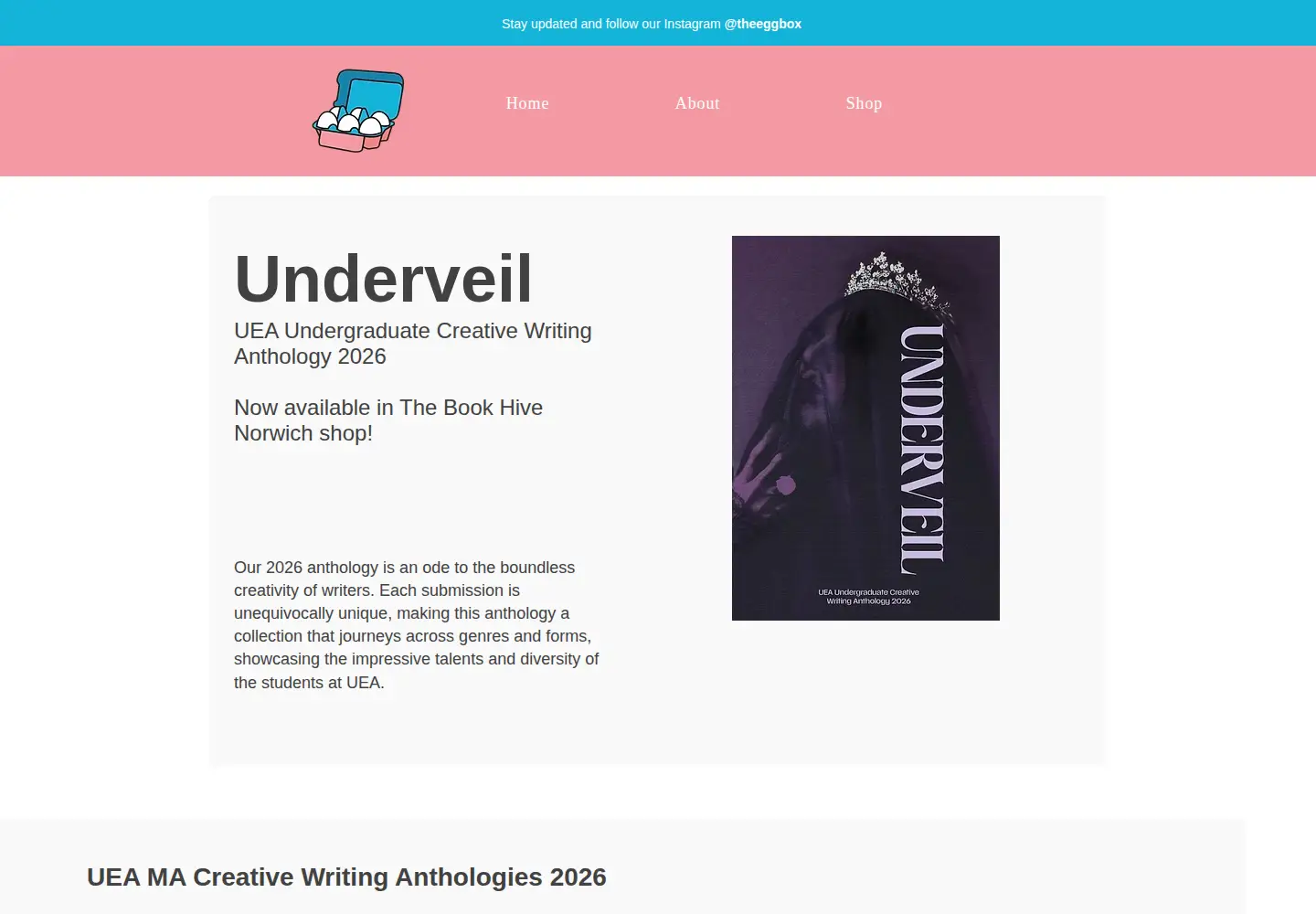 Captured homepage of eggboxpublishing.com in the current scan