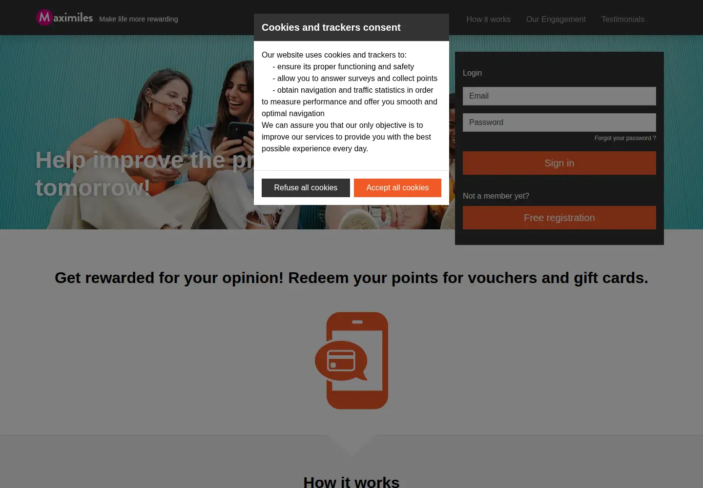 Screenshot of maximiles.com