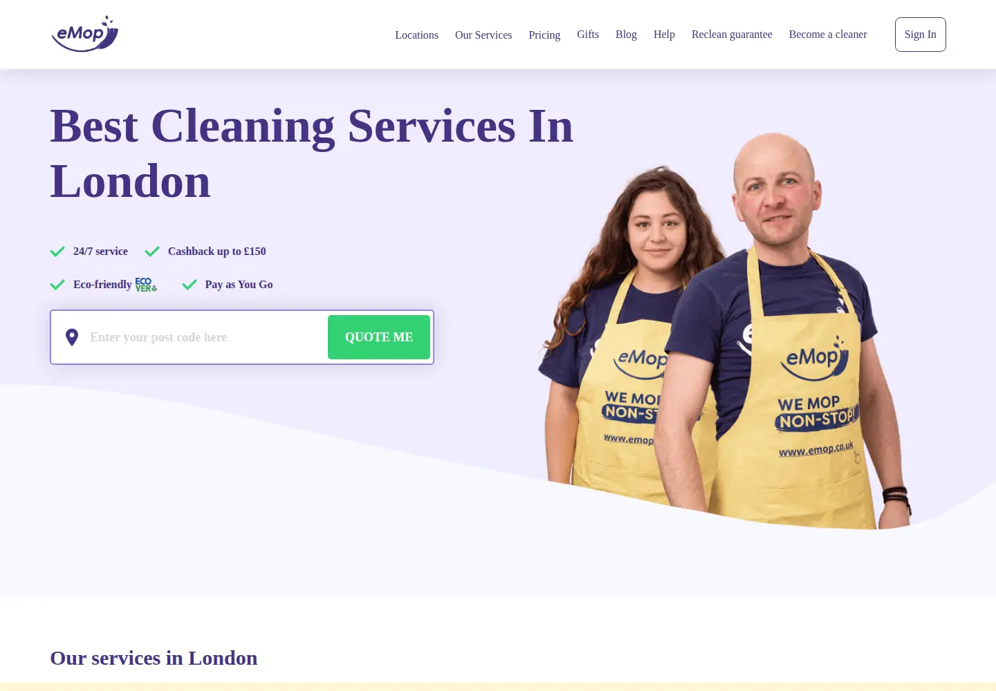 Captured homepage of emop.co.uk in the current scan